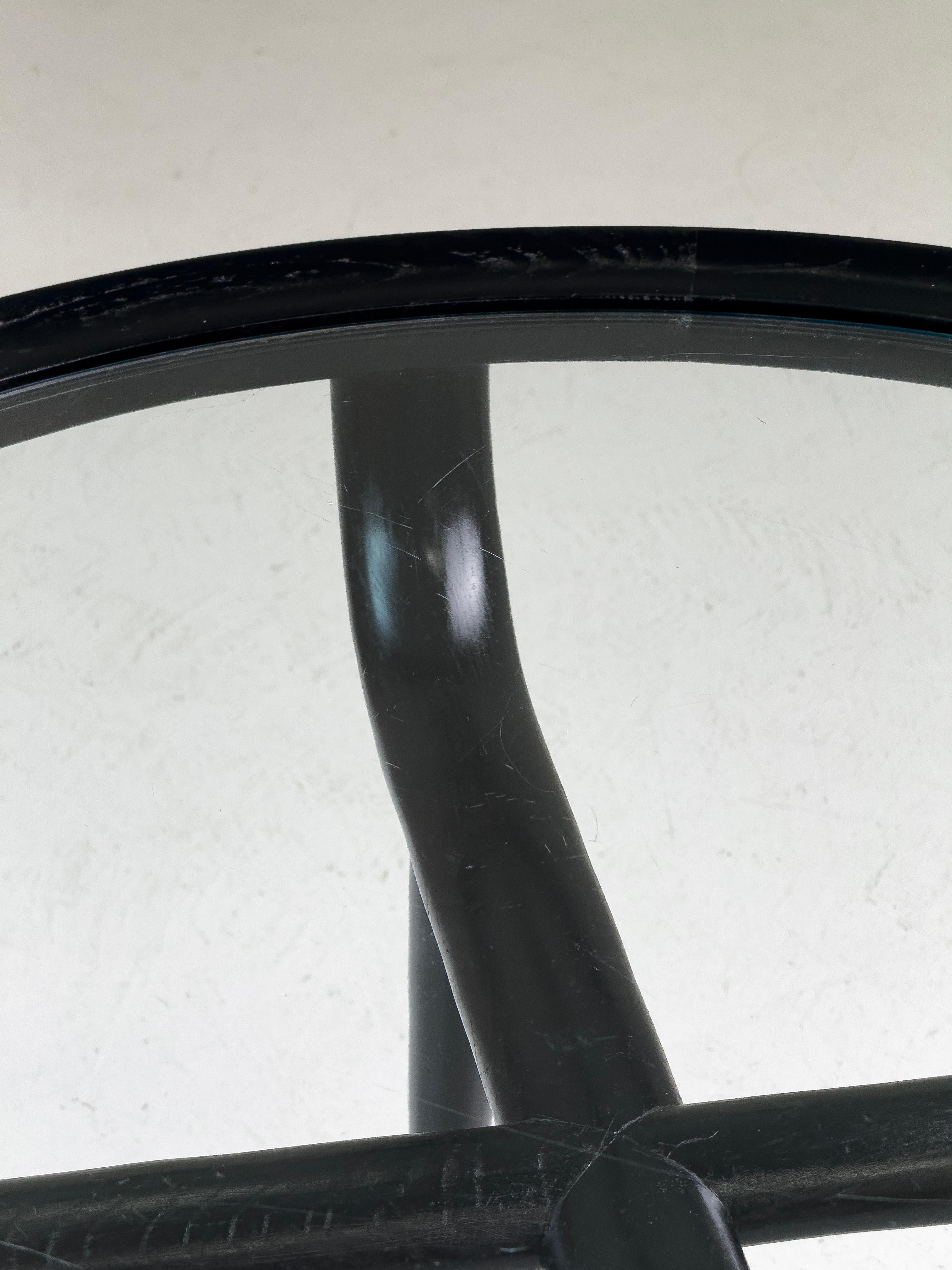 Bois Paolo Buffa (attribué) - Table basse ronde en noyer noir et verre, Italie, 1950- en vente