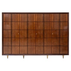 Mid-Century Modern Walnut & Brass Cabinet by Paolo Buffa, Italy, 1950s