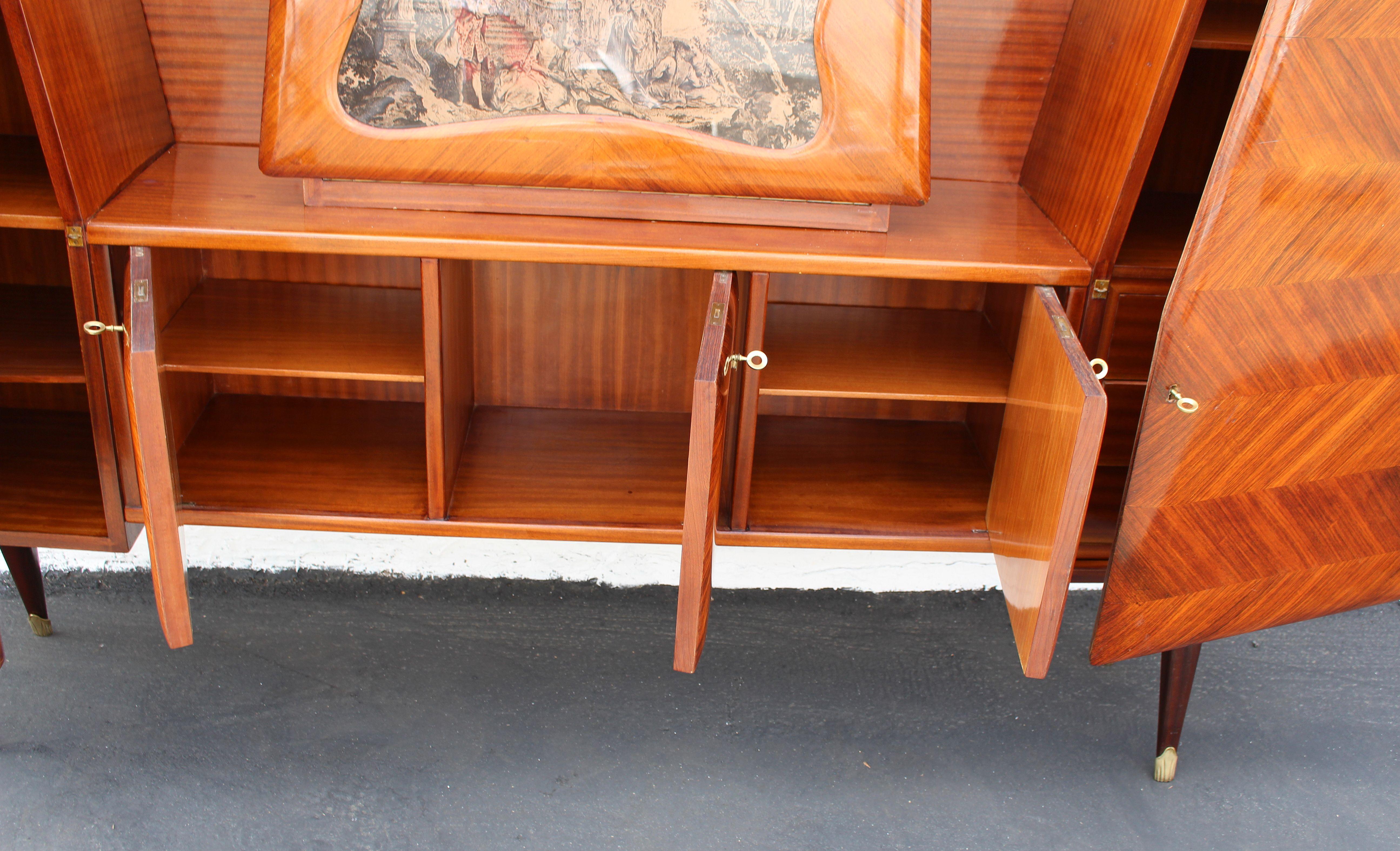 Mid-Century Modern Paolo Buffa Attributed Rosewood Parquetry Buffet For Sale