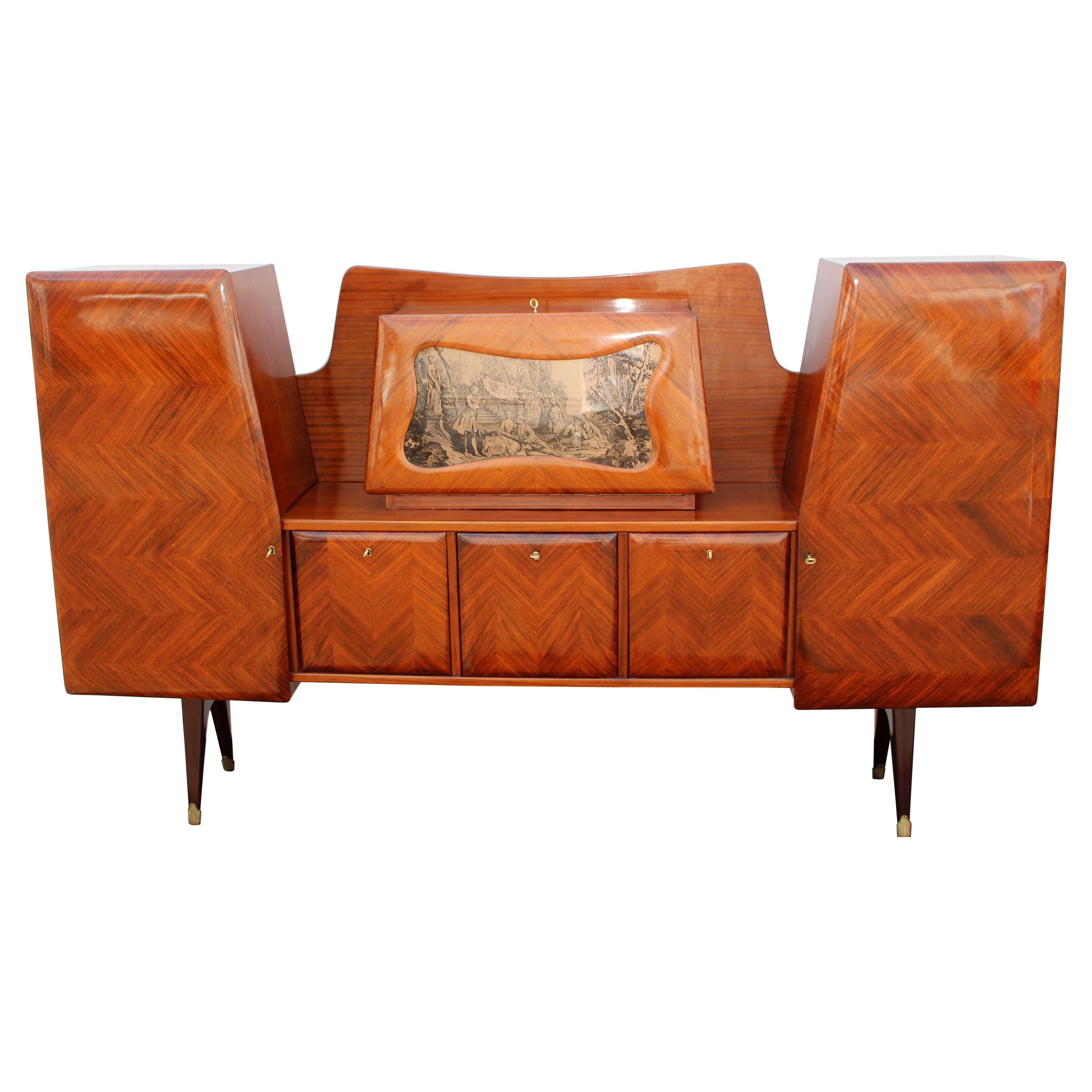 Paolo Buffa Attributed Rosewood Parquetry Buffet