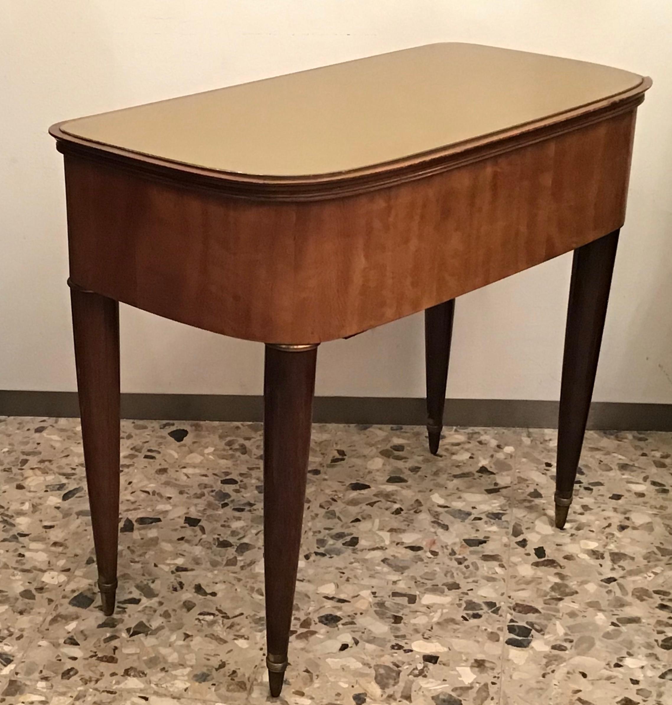 Paolo Buffa Bedside Tables Wood Brass, 1940, Italy For Sale 4
