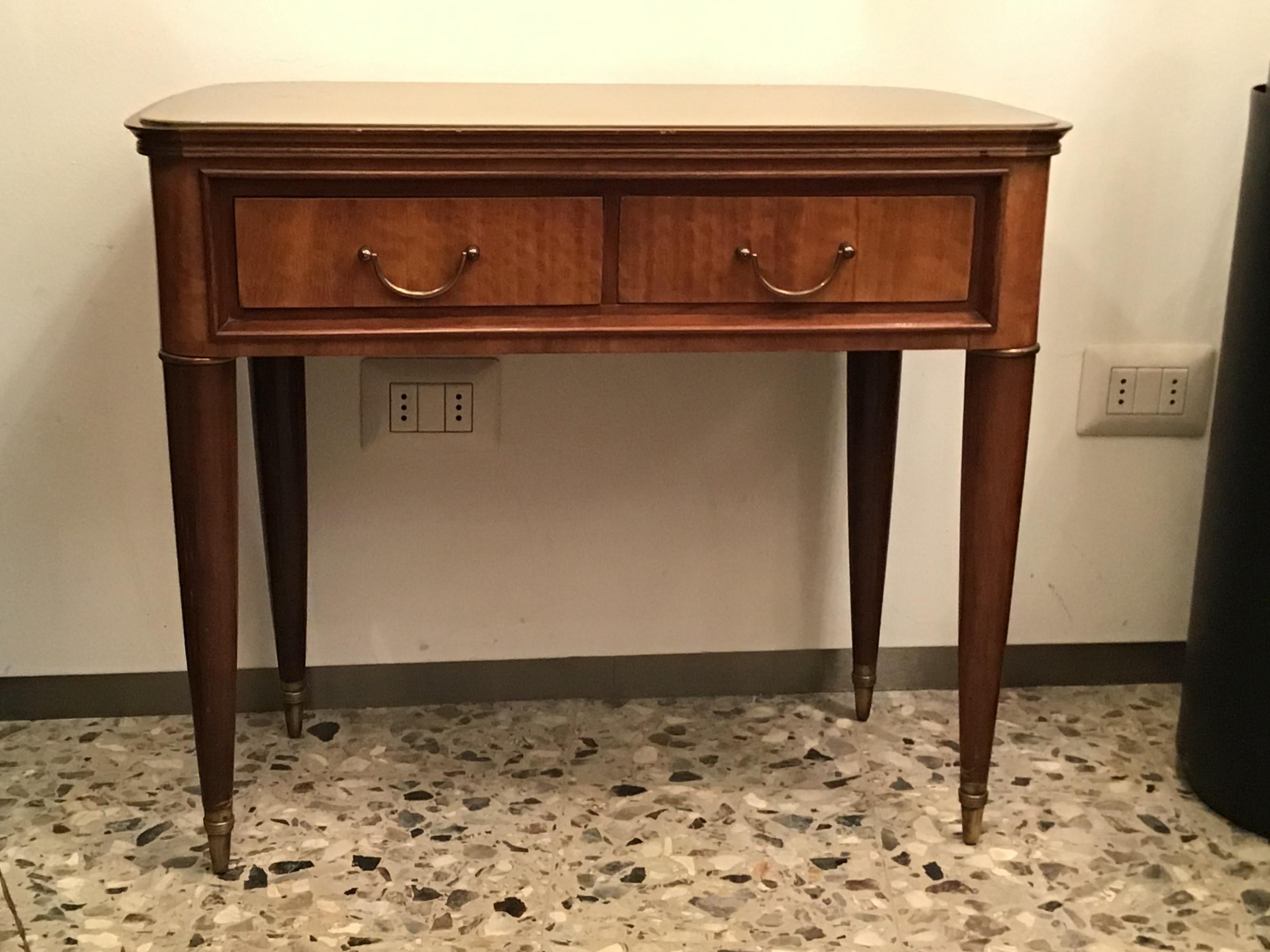 Paolo Buffa Bedside Tables Wood Brass, 1940, Italy In Excellent Condition For Sale In Milano, IT