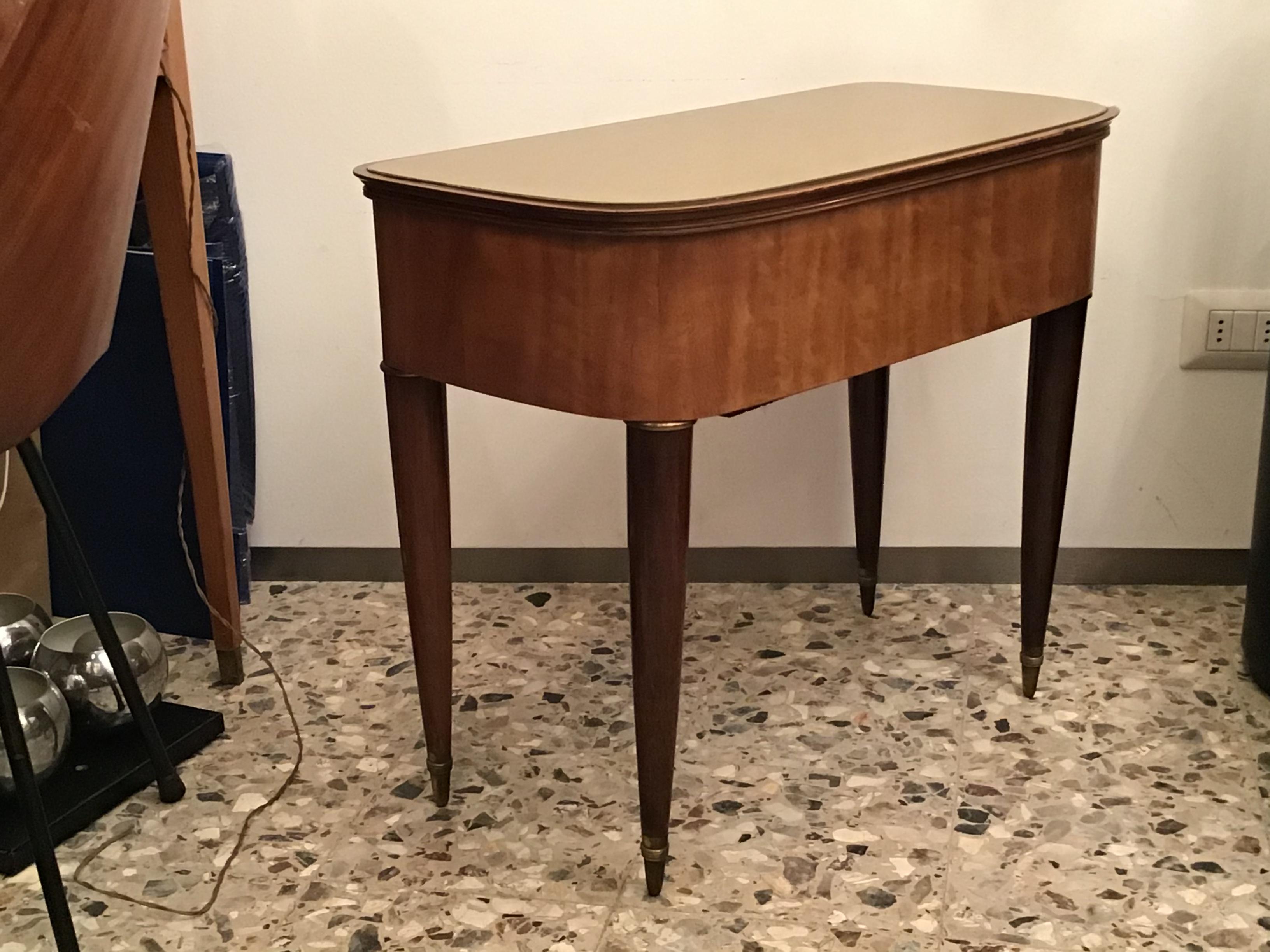 Paolo Buffa Bedside Tables Wood Brass, 1940, Italy For Sale 2