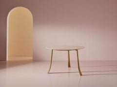 Paolo Buffa brass and Carrara marble round dining table, Italy, 1940s