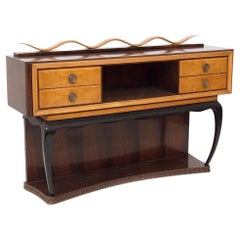 Paolo Buffa Brass and Wood Vintage Console 'Attr.'