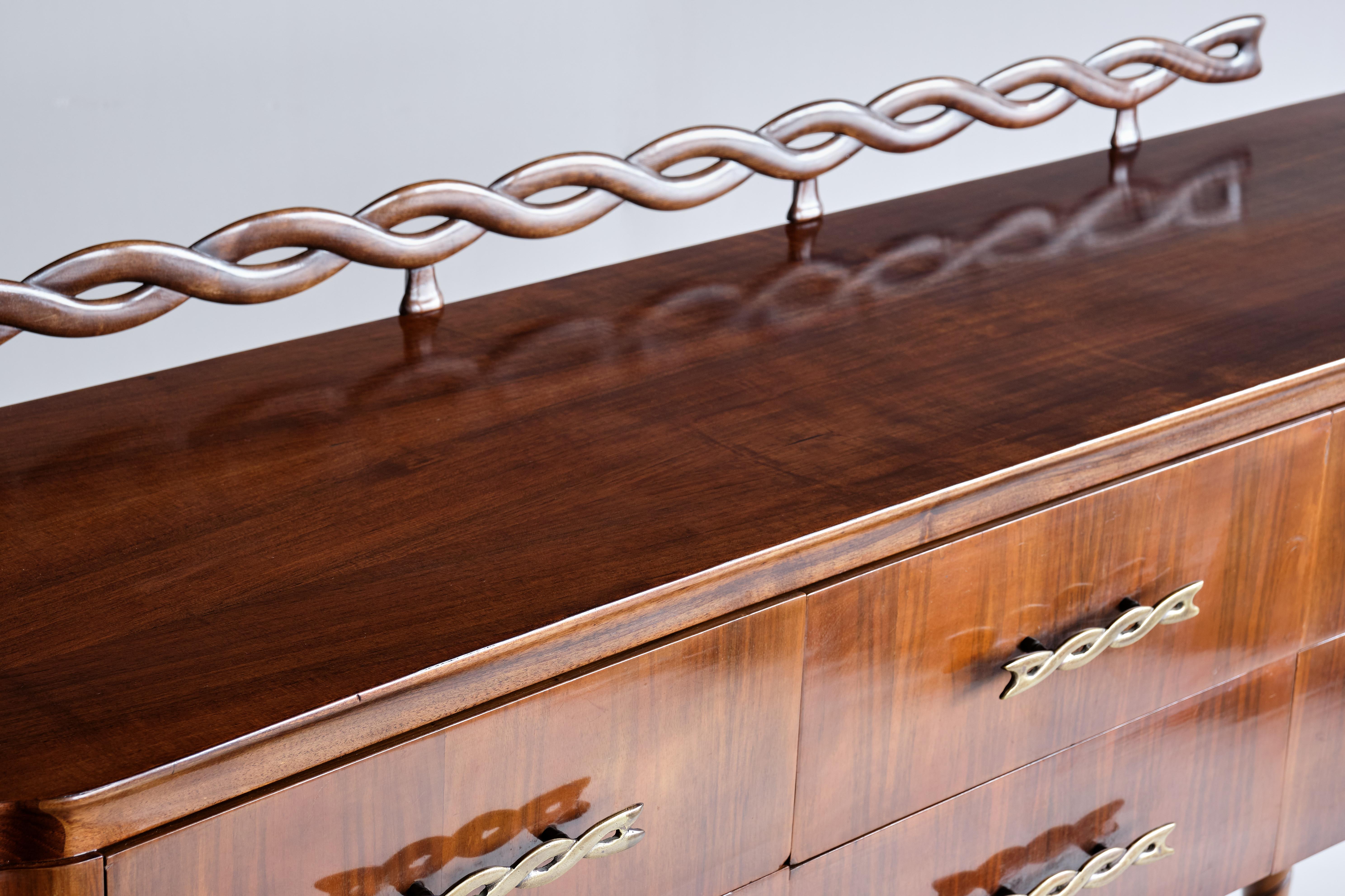 Paolo Buffa Buffet / Sideboard in Walnut and Brass, Mario Quarti, Milan, 1942 5