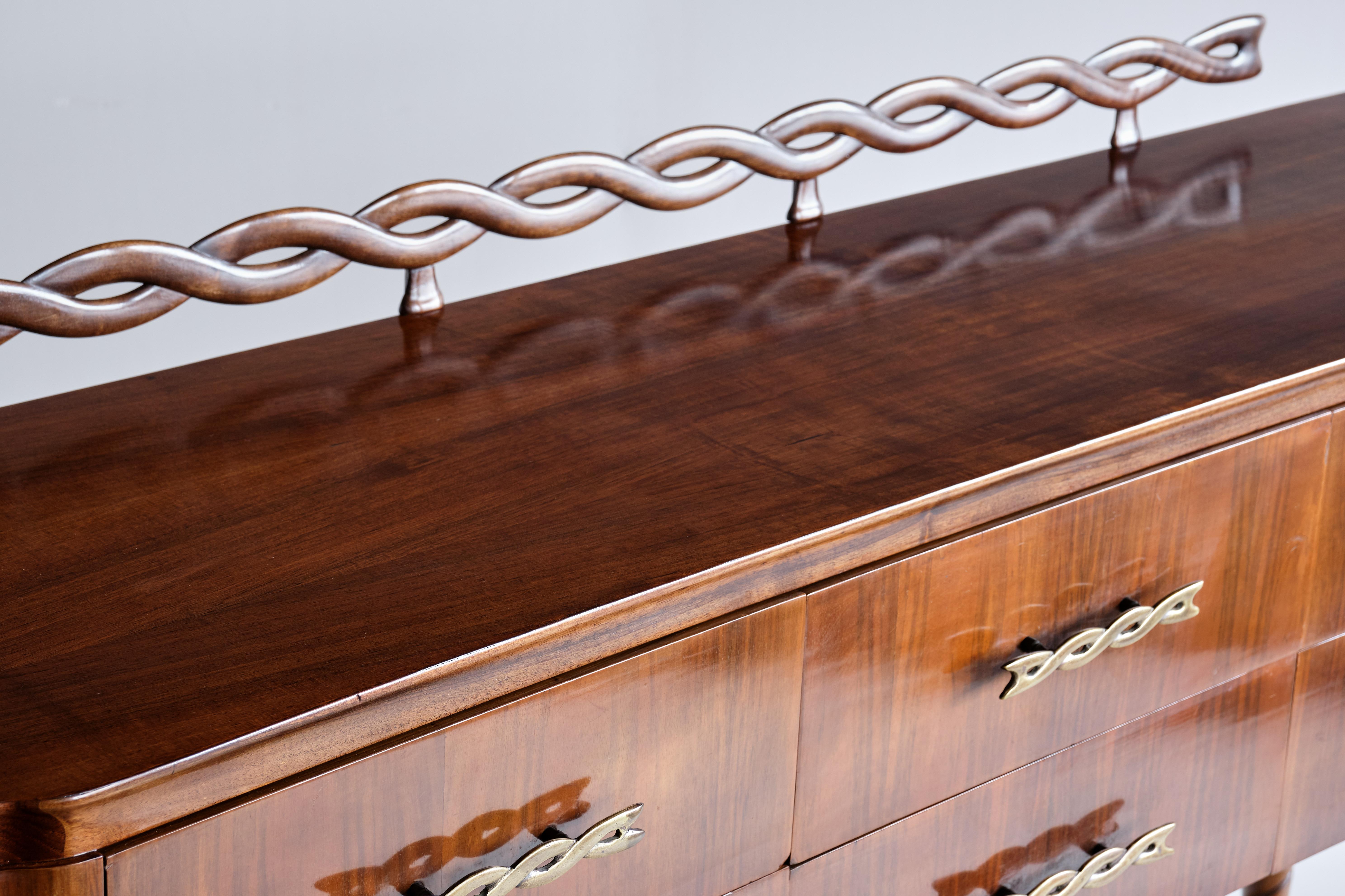 Paolo Buffa Buffet / Sideboard in Walnut and Brass, Mario Quarti, Milan, 1942 6