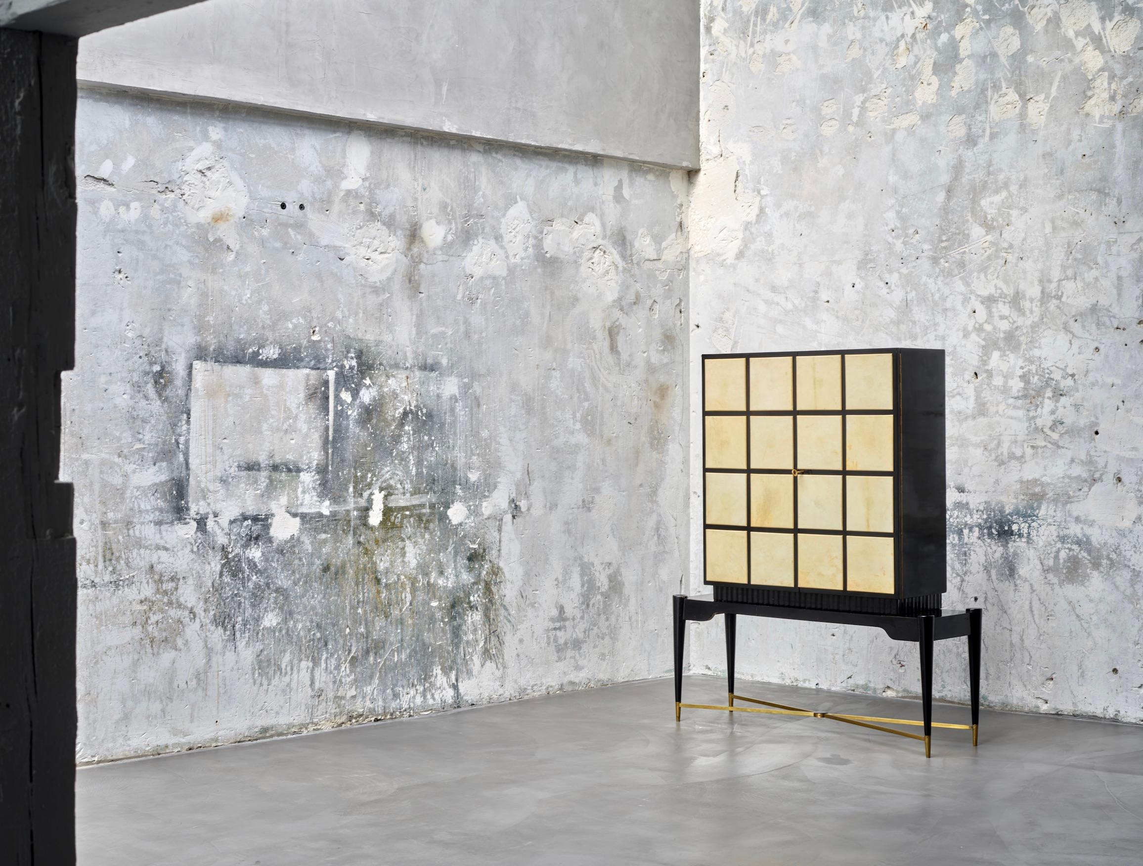 Attributed to Paolo Buffa - Cabinet
Italy  Circa 1940

Black lacquer, parchment and brass

145 X 120 X 37.5 cm  57 X 47.2 X 14.7 in.

PRICE ON REQUEST

ABOUT PAOLO BUFFA

Paolo Buffa (1903–1970), born in Milan, was a master of Italian design,