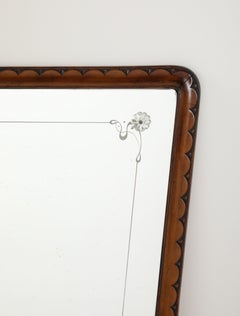 Paolo Buffa Wandspiegel aus geschnitztem Nussbaumholz, um 1940