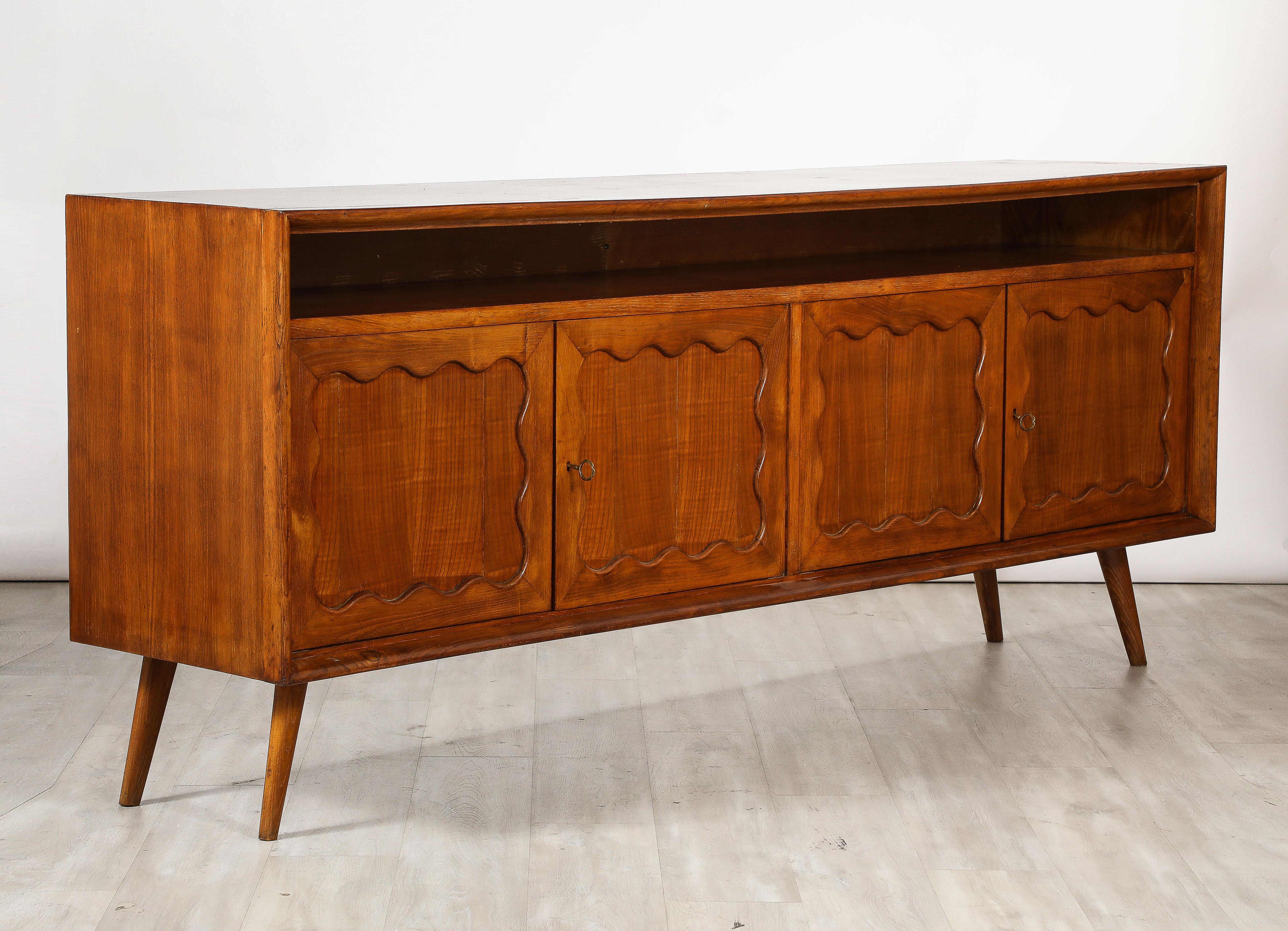 Paolo Buffa Carved Wood Sideboard / Credenza, Italy, circa 1950  For Sale 9