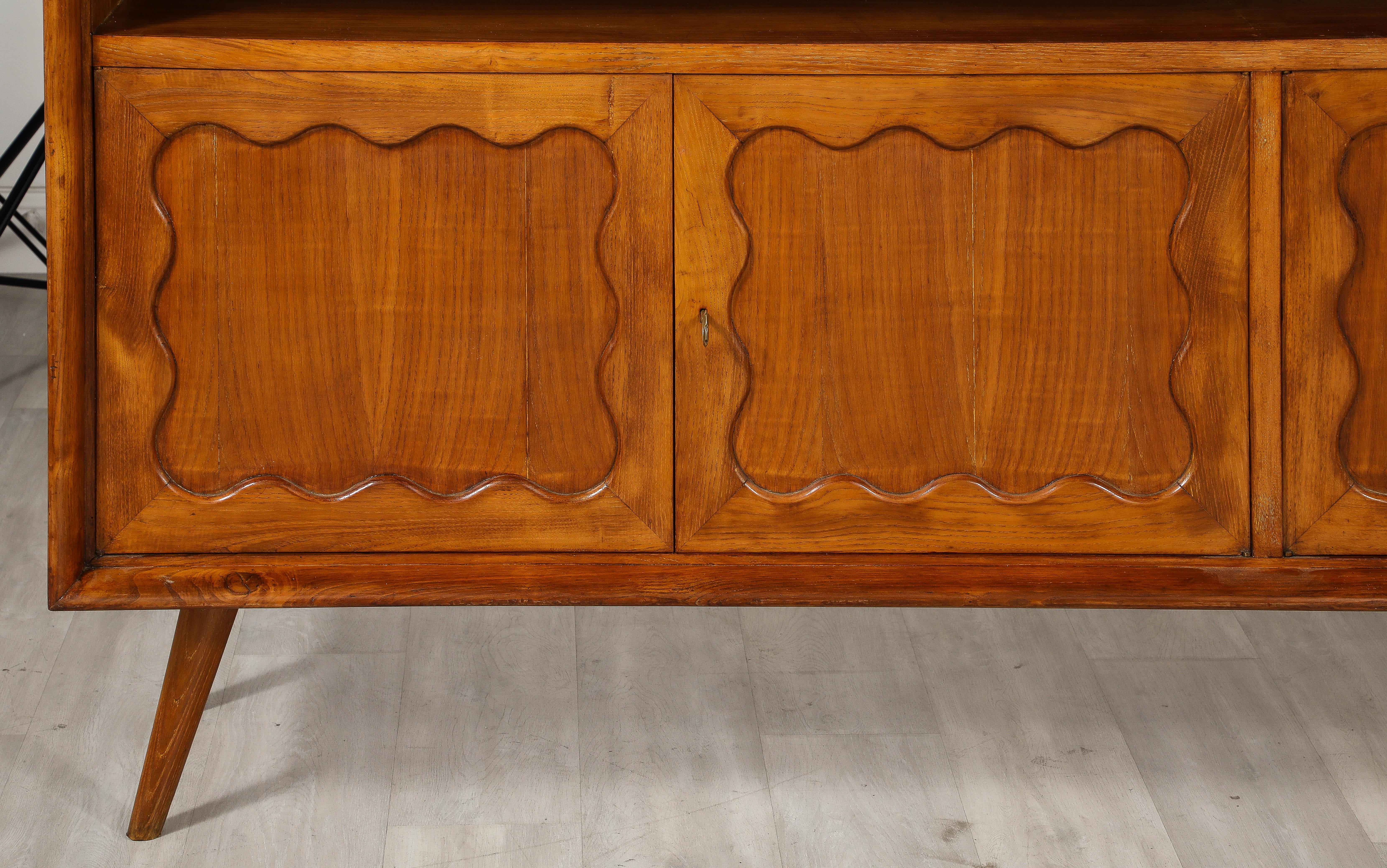 Mid-Century Modern Paolo Buffa Carved Wood Sideboard / Credenza, Italy, circa 1950  For Sale