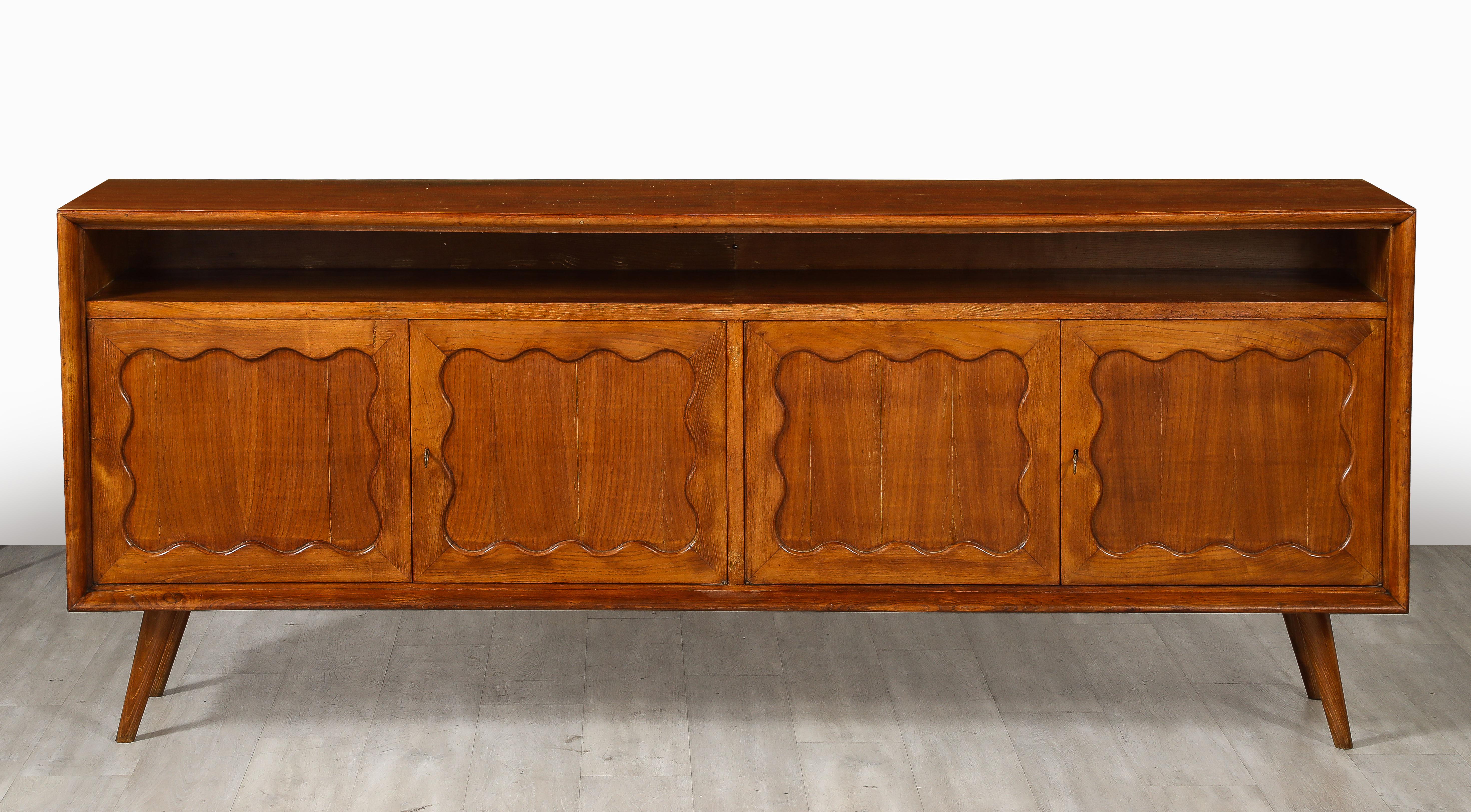 Italian Paolo Buffa Carved Wood Sideboard / Credenza, Italy, circa 1950  For Sale