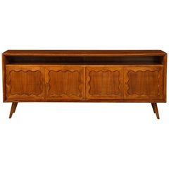 Paolo Buffa Carved Wood Sideboard / Credenza, Italy, circa 1950