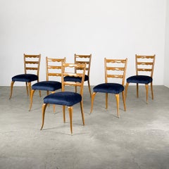 Paolo Buffa Chairs in Semi-Velvet Fabric, set of 6