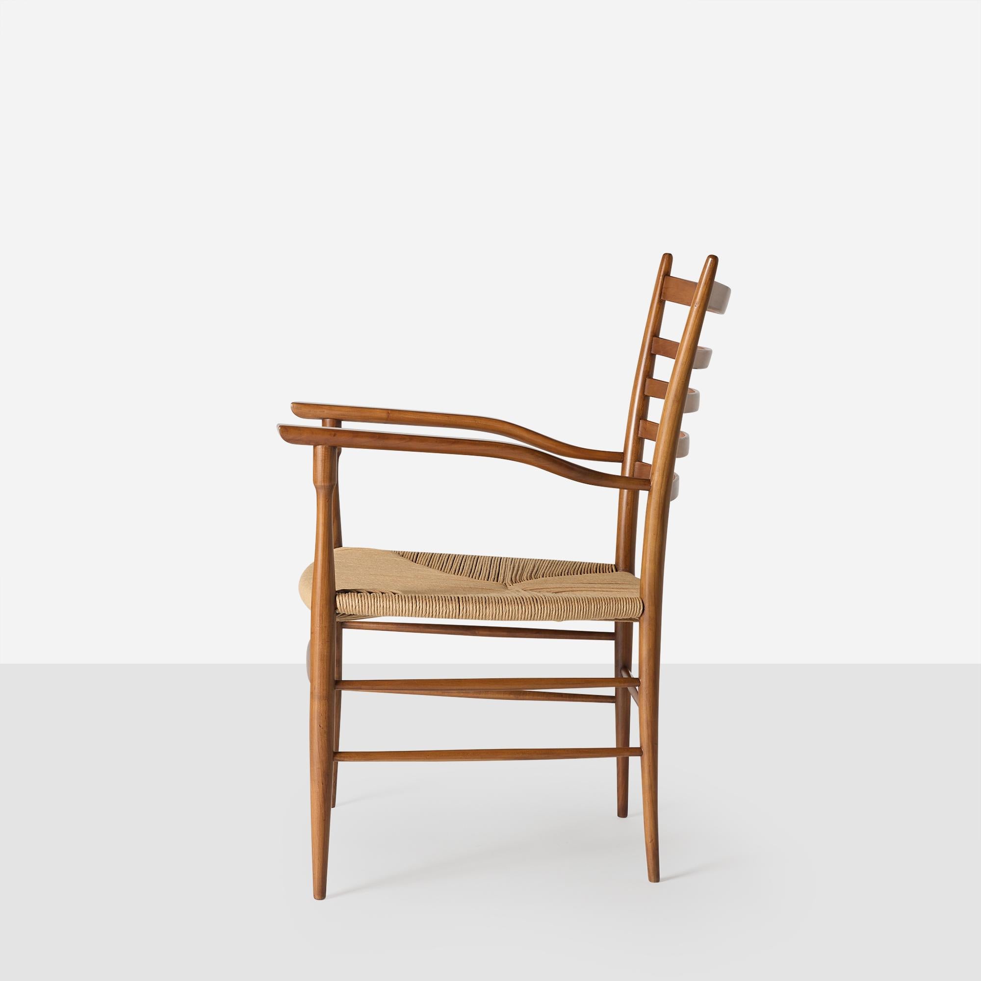 Paolo Buffa Chiavarine Sessel (Binse) im Angebot