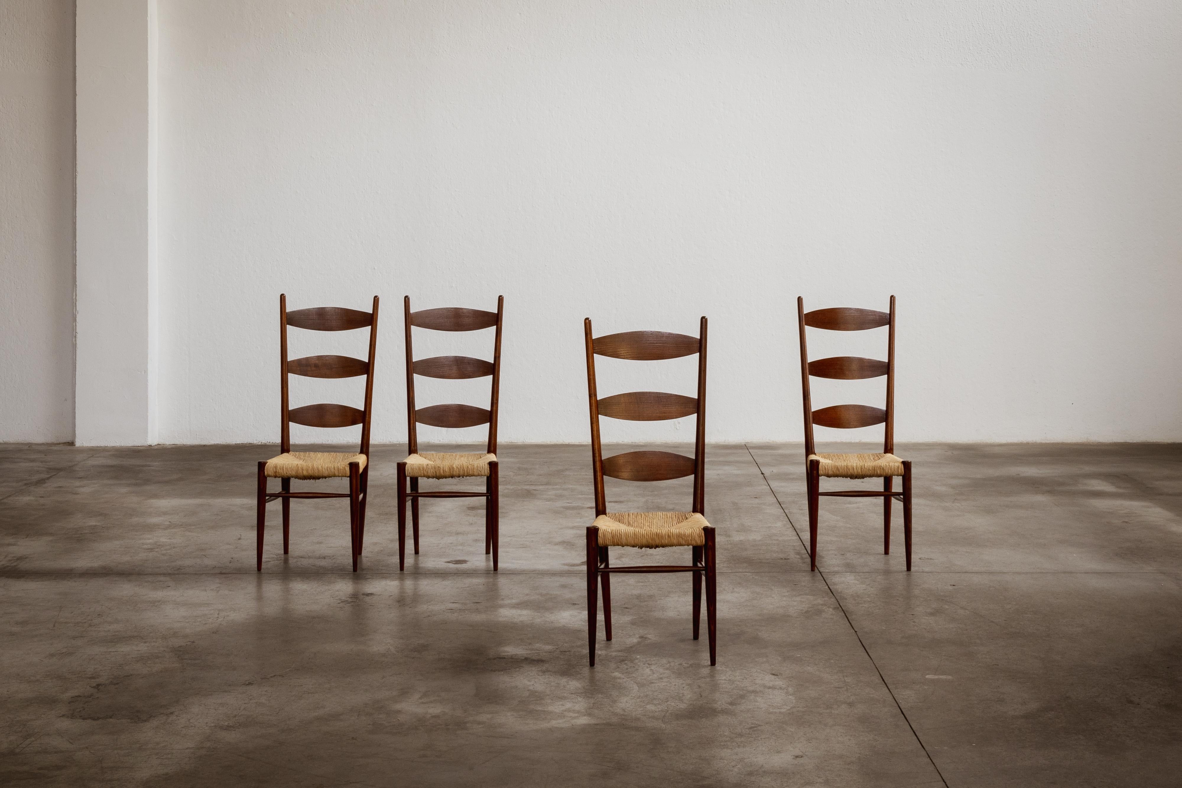 Chaises de salle à manger Paolo Buffa Chiavarine pour Galdino Maspero, 1948, ensemble de 4 pièces en vente 5