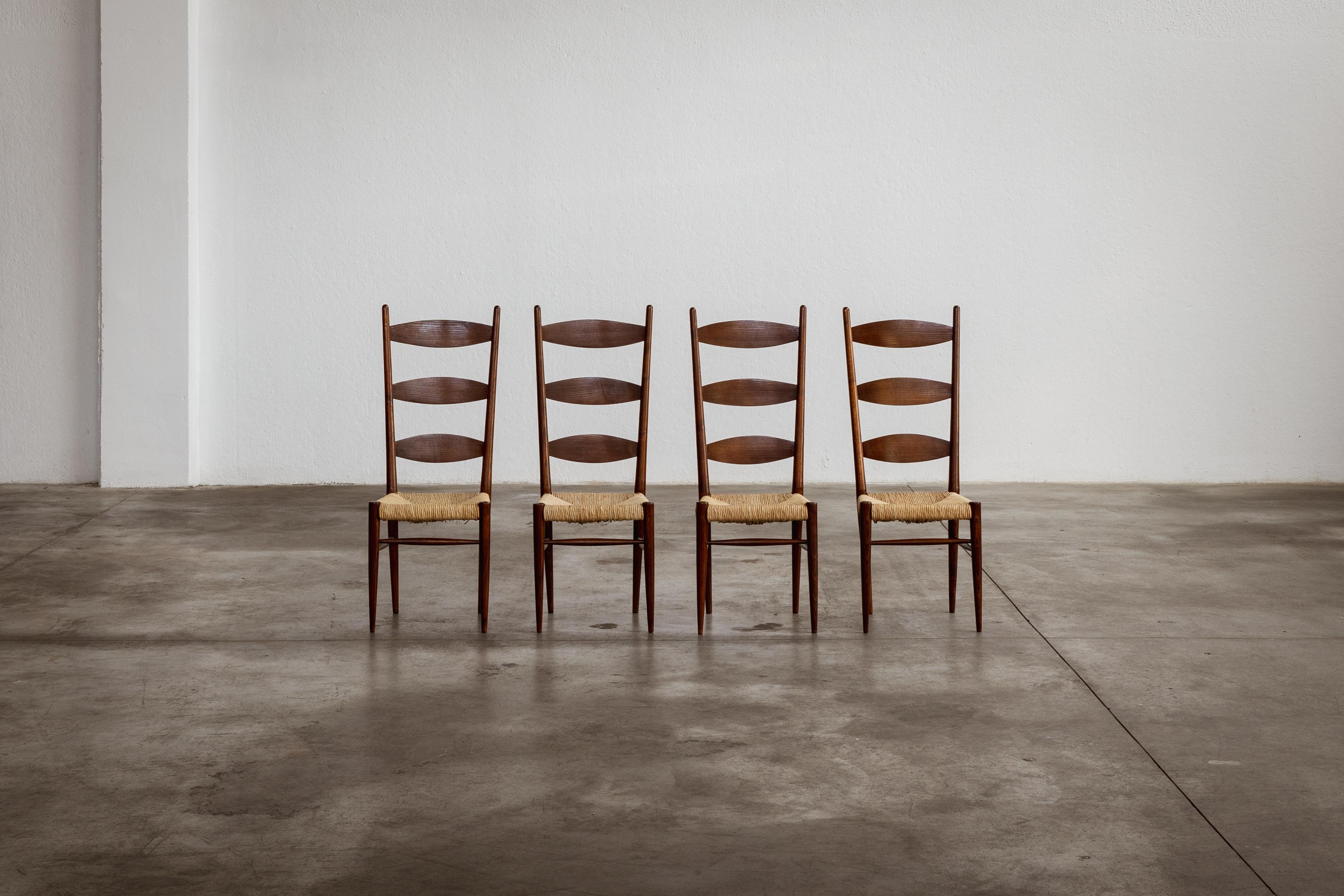 italien Chaises de salle à manger Paolo Buffa Chiavarine pour Galdino Maspero, 1948, ensemble de 4 pièces en vente