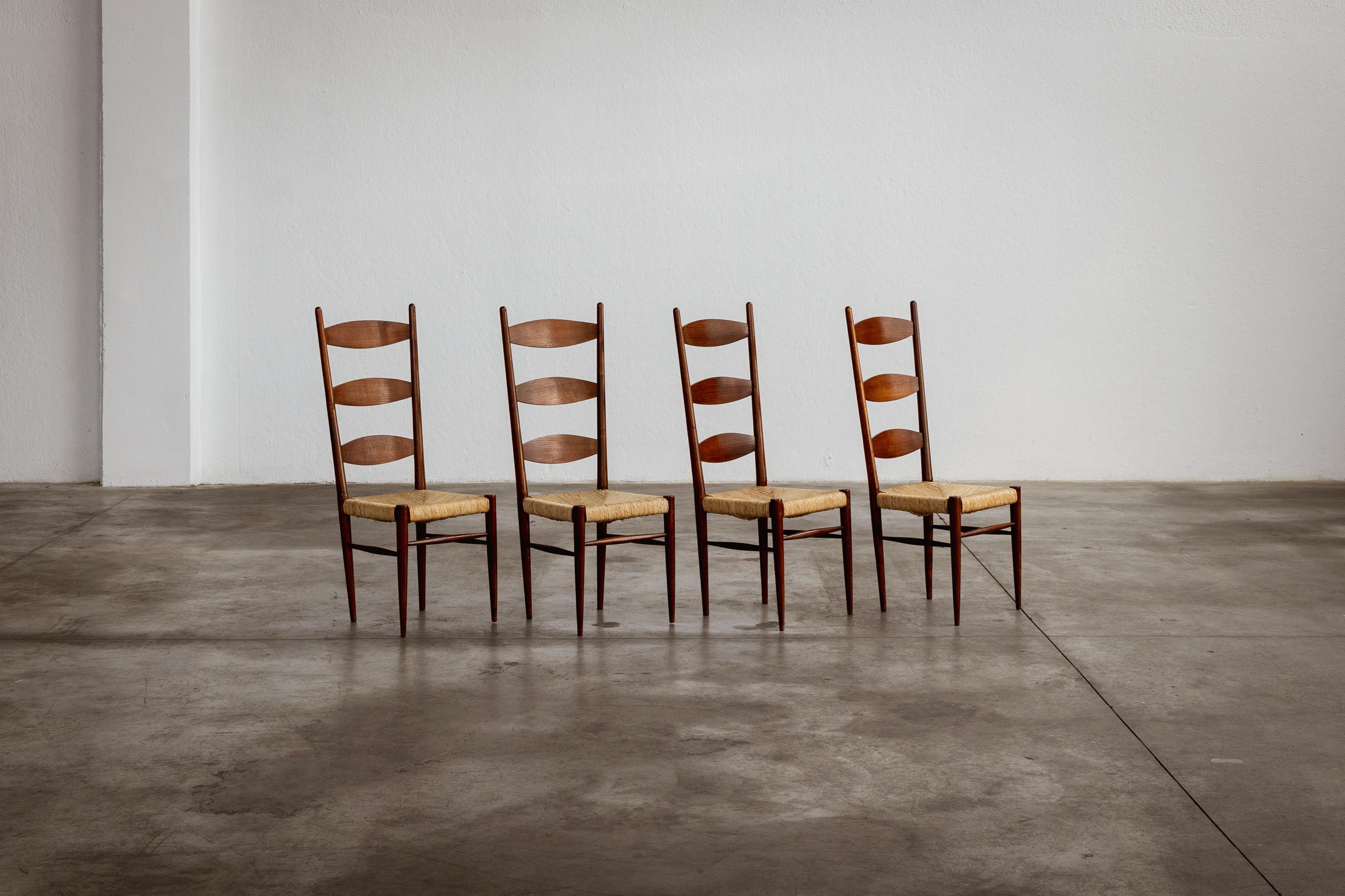 Milieu du XXe siècle Chaises de salle à manger Paolo Buffa Chiavarine pour Galdino Maspero, 1948, ensemble de 4 pièces en vente