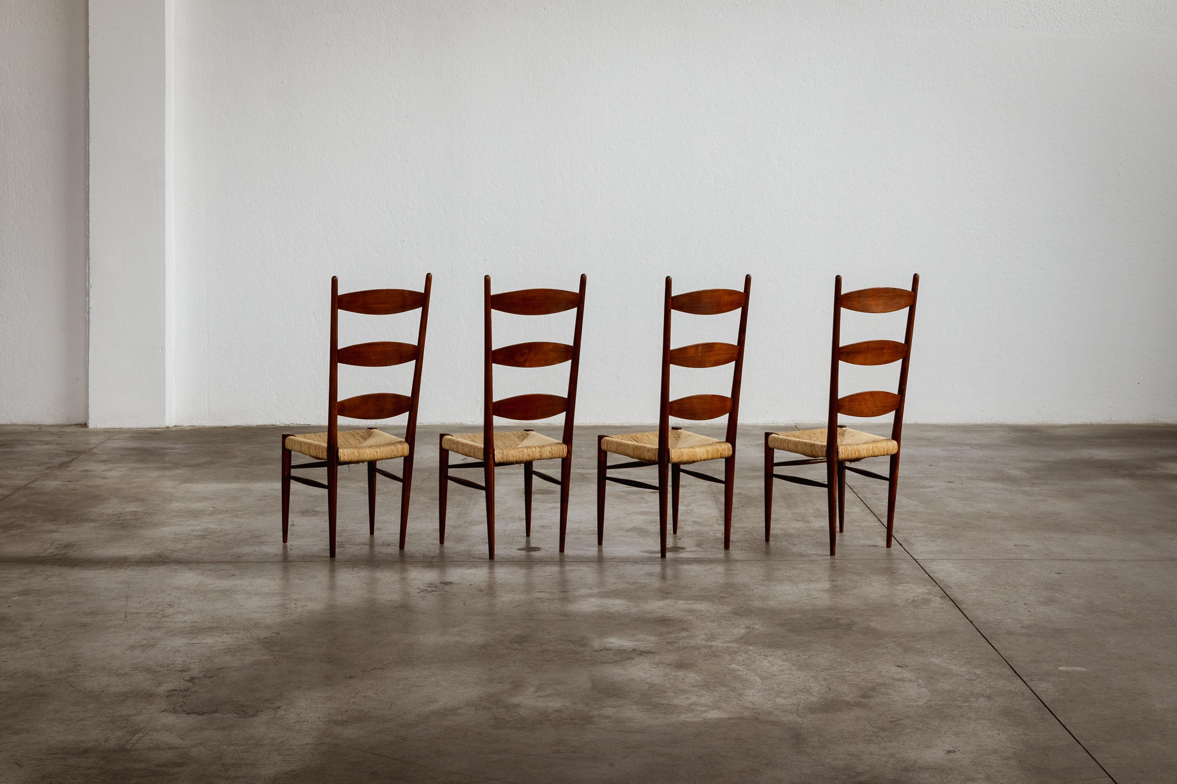 Chaises de salle à manger Paolo Buffa Chiavarine pour Galdino Maspero, 1948, ensemble de 4 pièces en vente 1