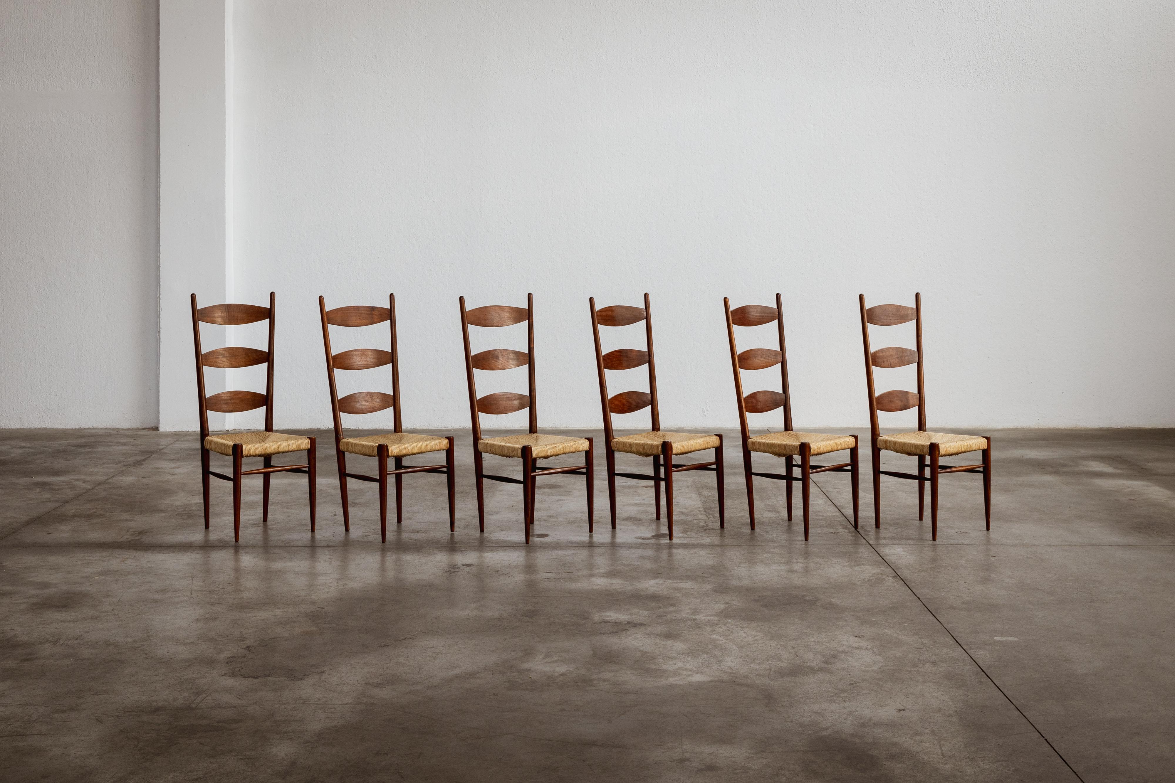 Milieu du XXe siècle Chaises de salle à manger Paolo Buffa Chiavarine pour Galdino Maspero, 1948, ensemble de 6 pièces en vente