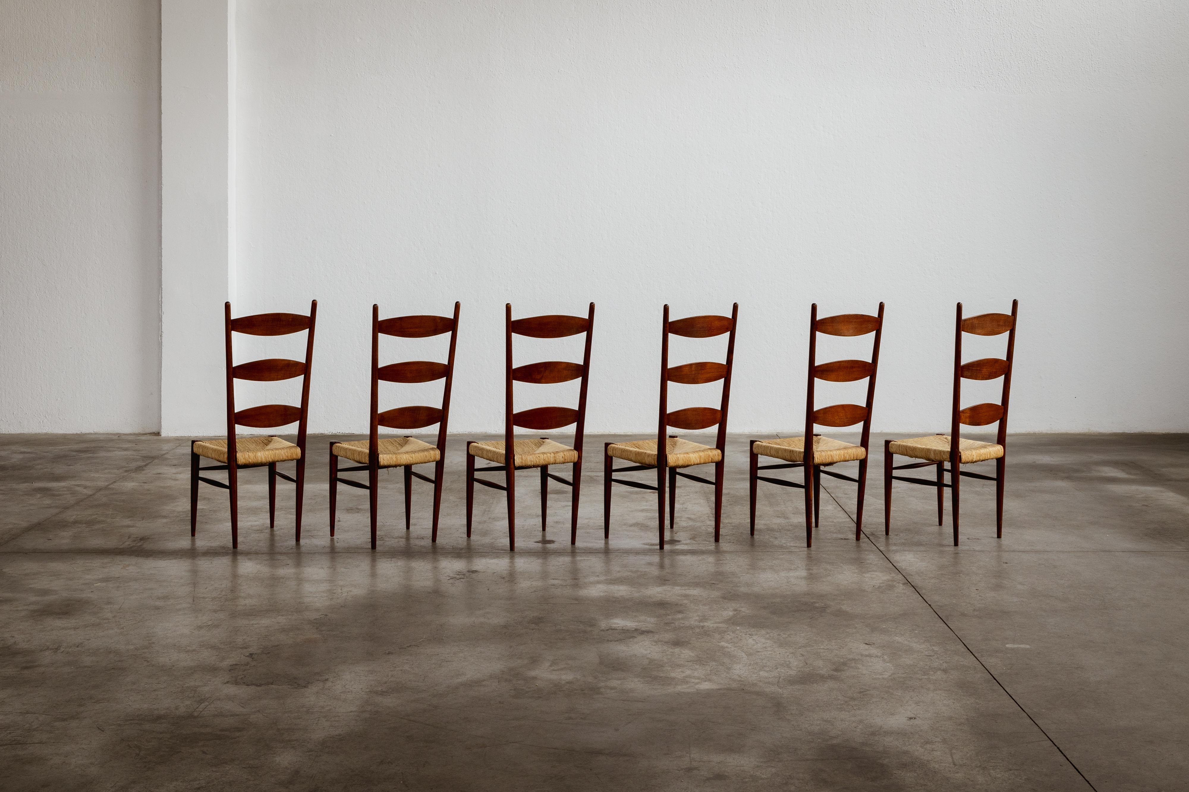 Chaises de salle à manger Paolo Buffa Chiavarine pour Galdino Maspero, 1948, ensemble de 6 pièces en vente 1