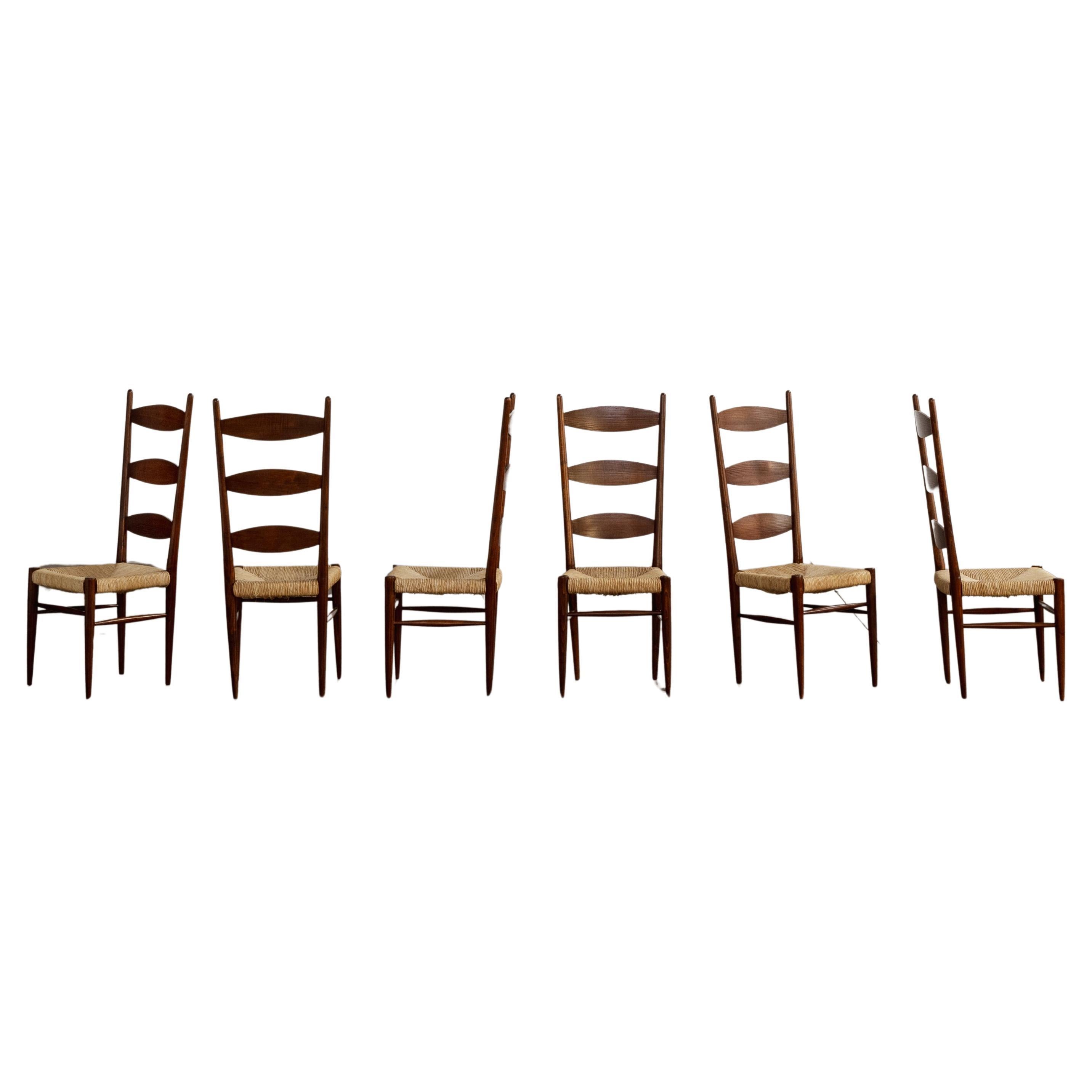 Chaises de salle à manger Paolo Buffa Chiavarine pour Galdino Maspero, 1948, ensemble de 6 pièces