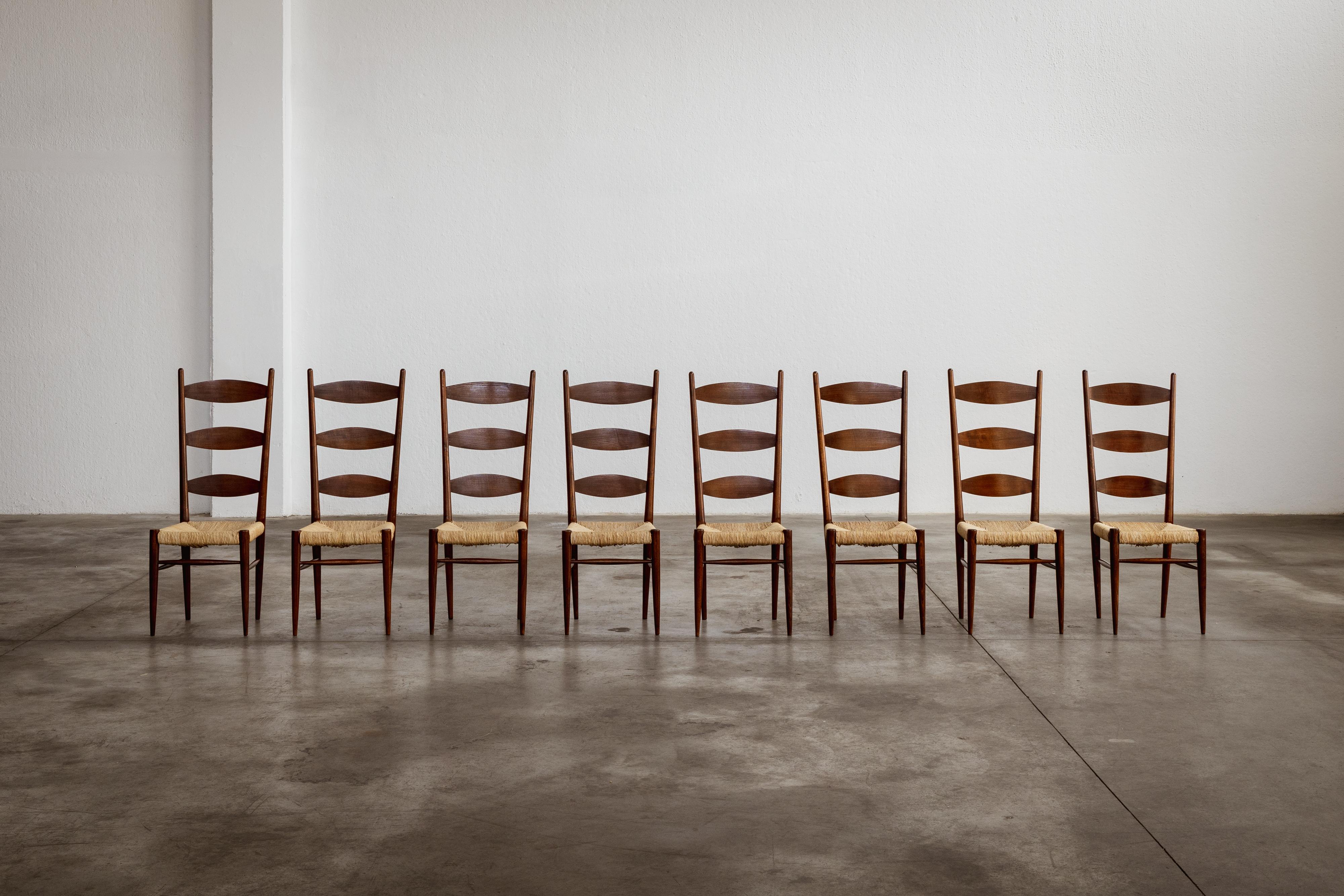 Chaises de salle à manger Paolo Buffa Chiavarine pour Galdino Maspero, 1948, ensemble de 8 pièces Excellent état - En vente à Lonigo, Veneto