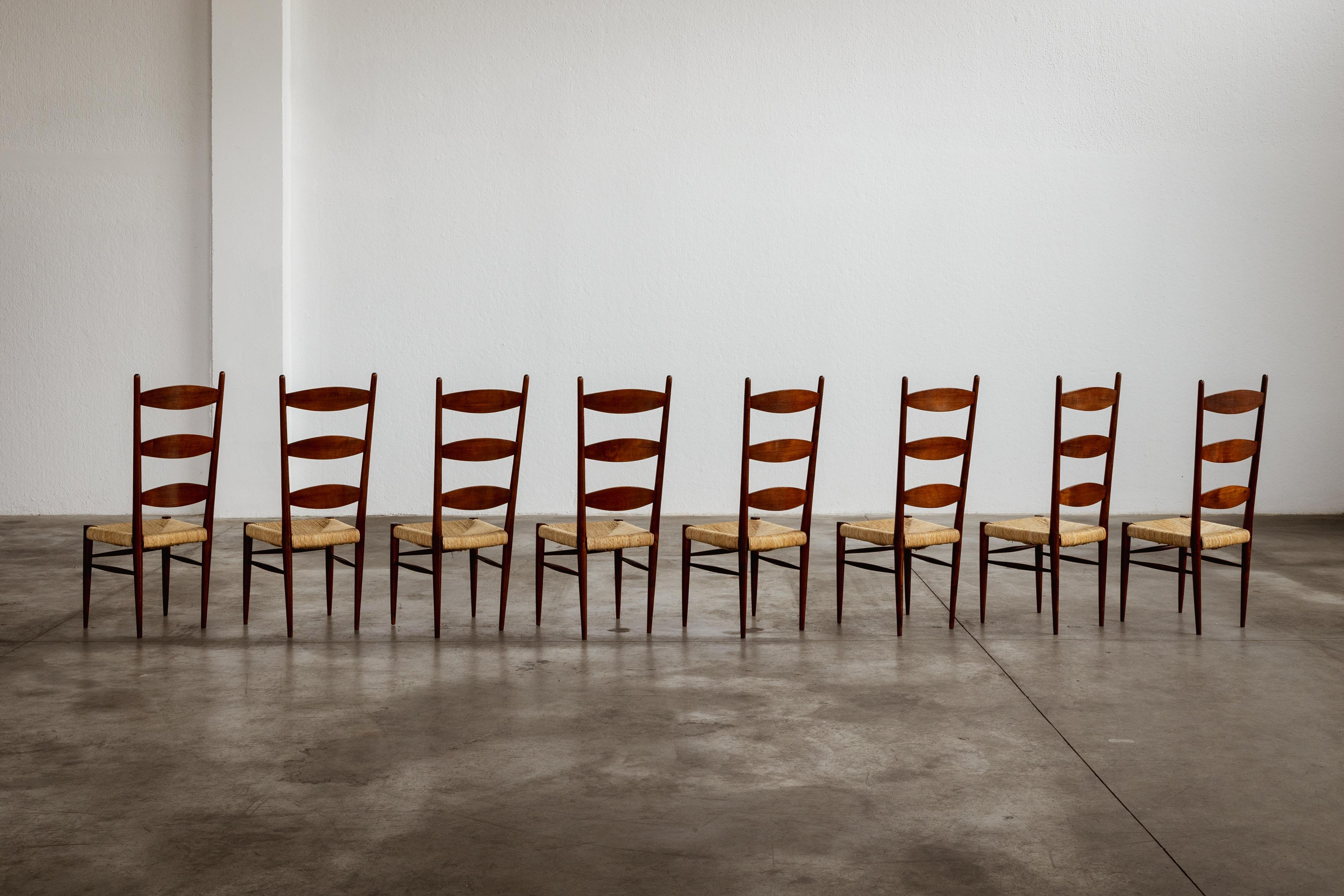 Chaises de salle à manger Paolo Buffa Chiavarine pour Galdino Maspero, 1948, ensemble de 8 pièces en vente 2