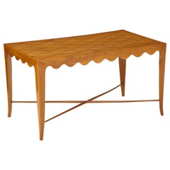 Vintage Paolo Buffa Coffee Table with Scalloped Apron, Italy, circa 1950
