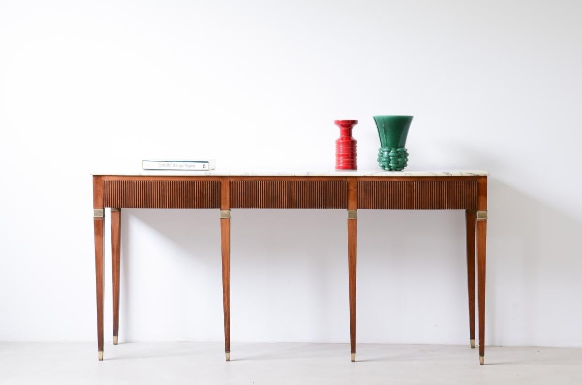 20th Century Paolo Buffa console table with wavy line front