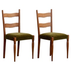 Paolo Buffa Dining Chairs for Marelli & Colico, Green Velvet, 1951, Set of 2
