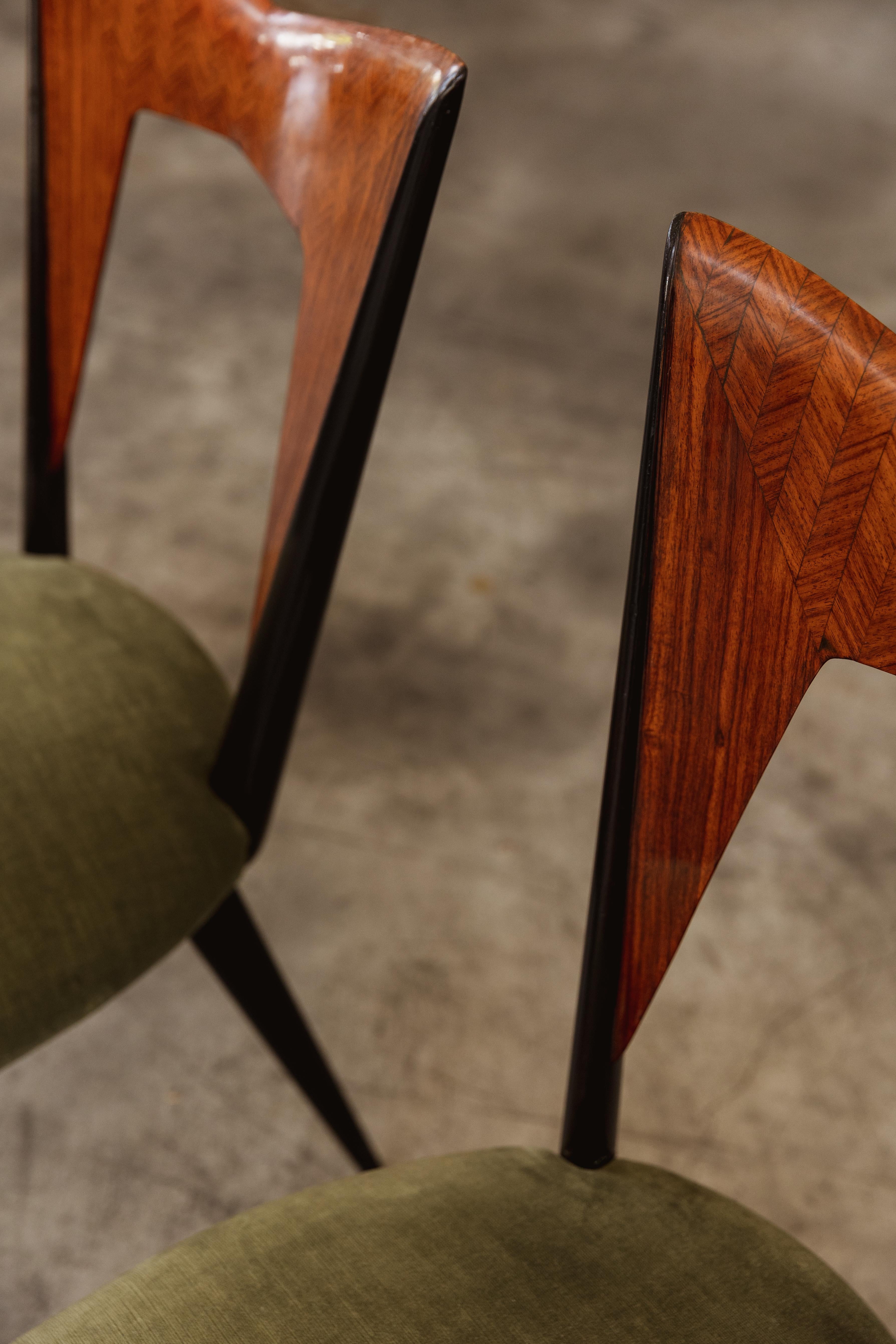Mid-Century moderno Sedie da pranzo Vittorio Dassi, anni '50, Set di 6 in vendita