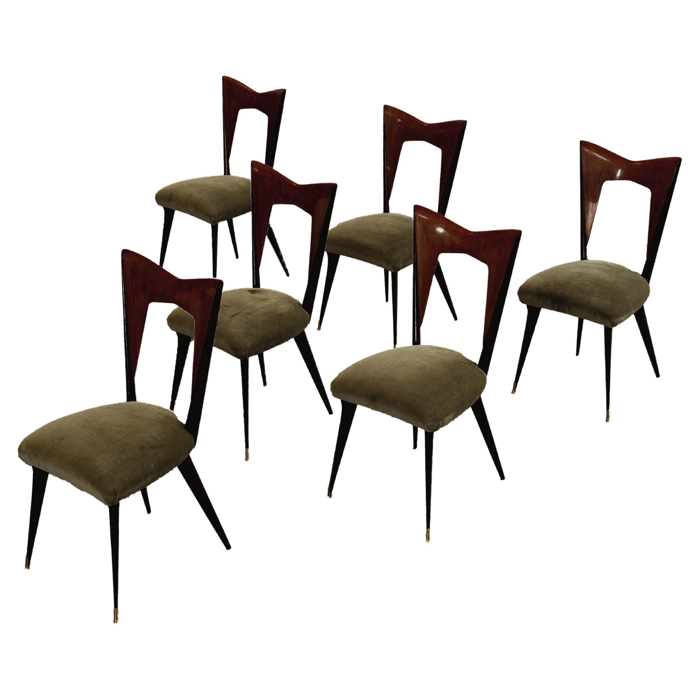 Vittorio Dassi Dining Chairs, 1950s, Set of 6