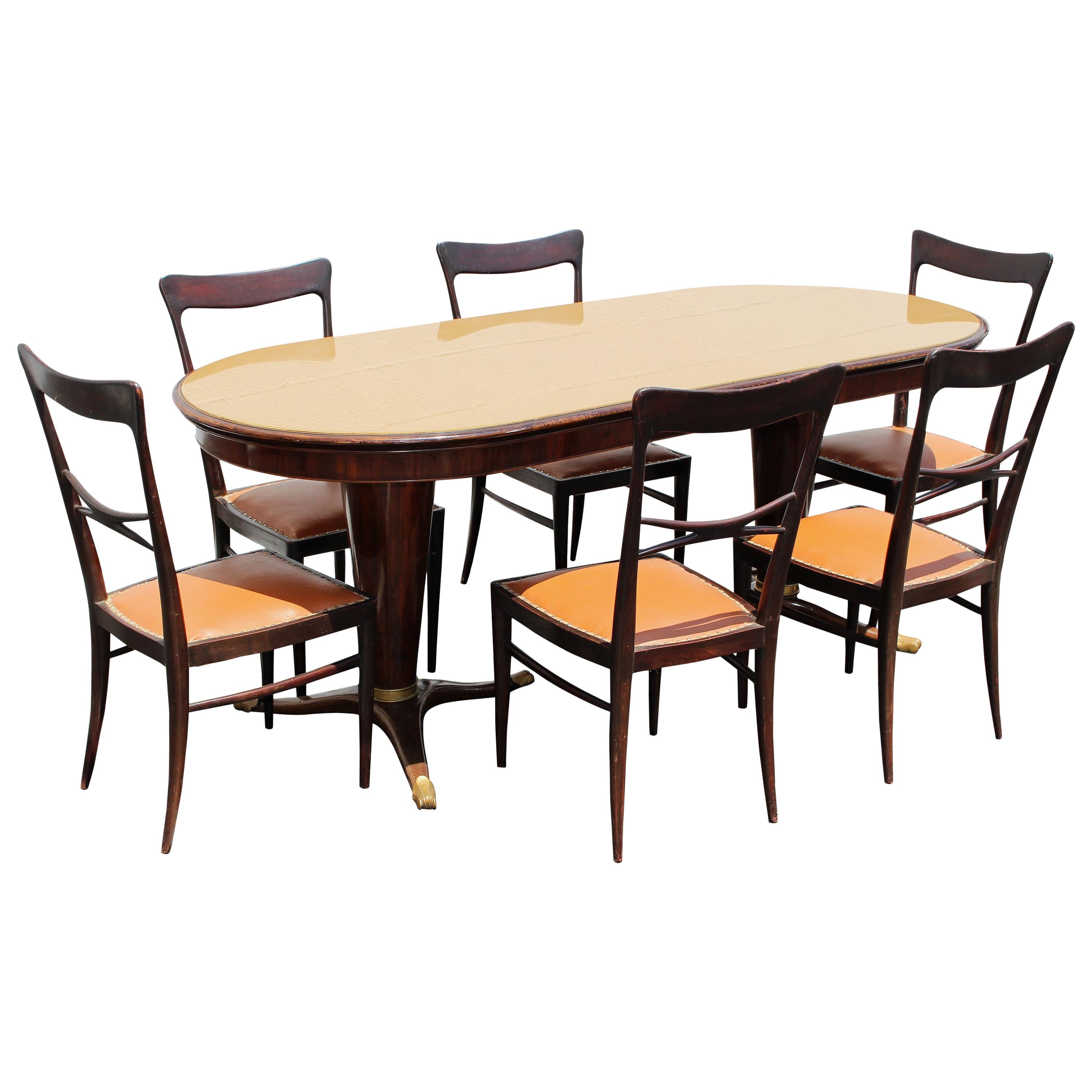 Dining Room Set in the Style of Paolo Buffa, possibly made by Dassi, circa 1954 For Sale