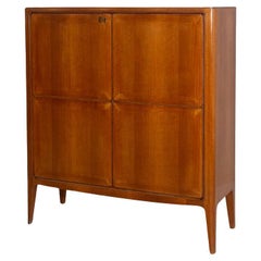 Paolo Buffa Elegant italian Bar Cabinet with glass shelves