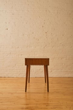 Paolo Buffa Elm Wood Scalloped Console Table
