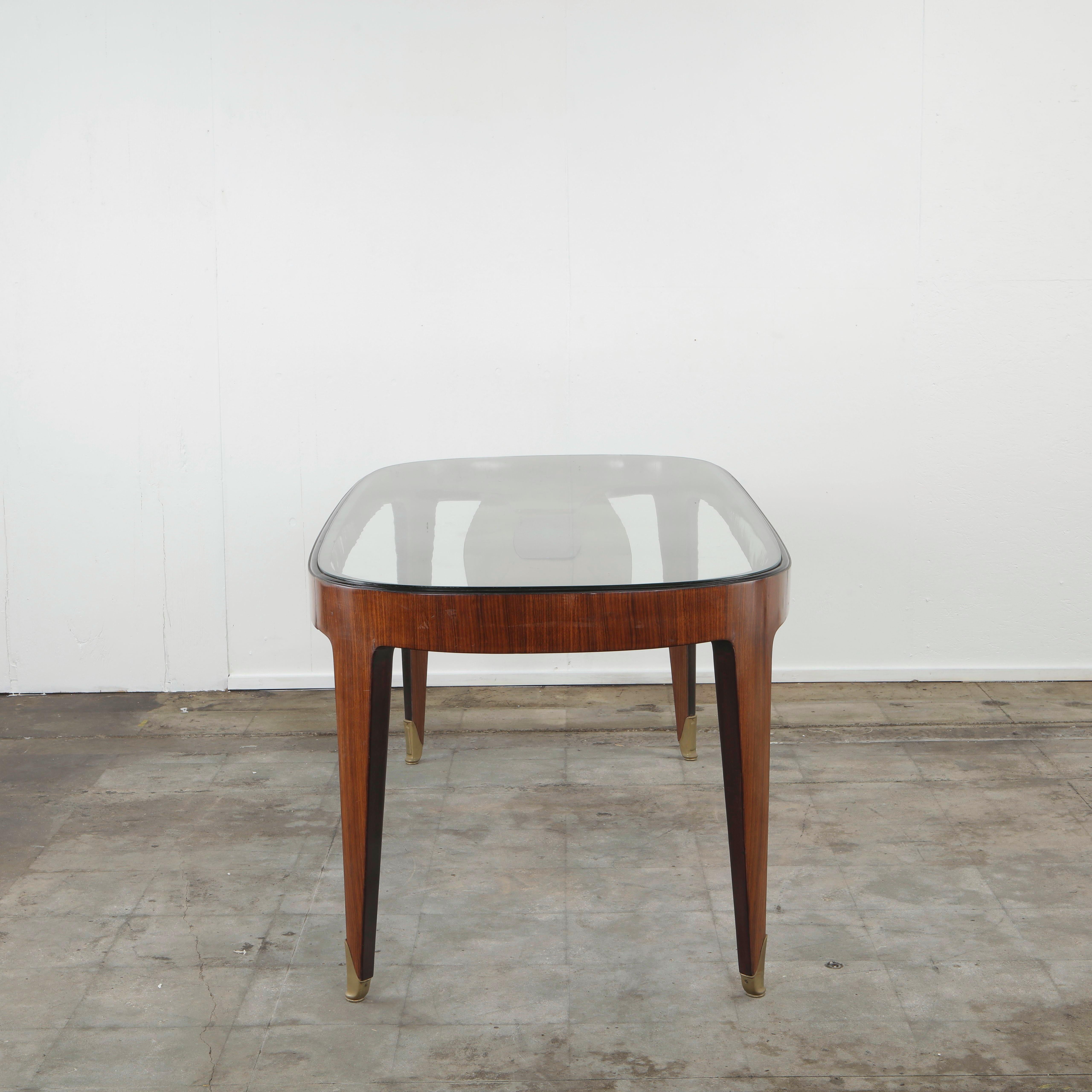Moderno Paolo Buffa for Arrighim Italy, Mid-Century Dining Table in Cherrywood, 1940s in vendita