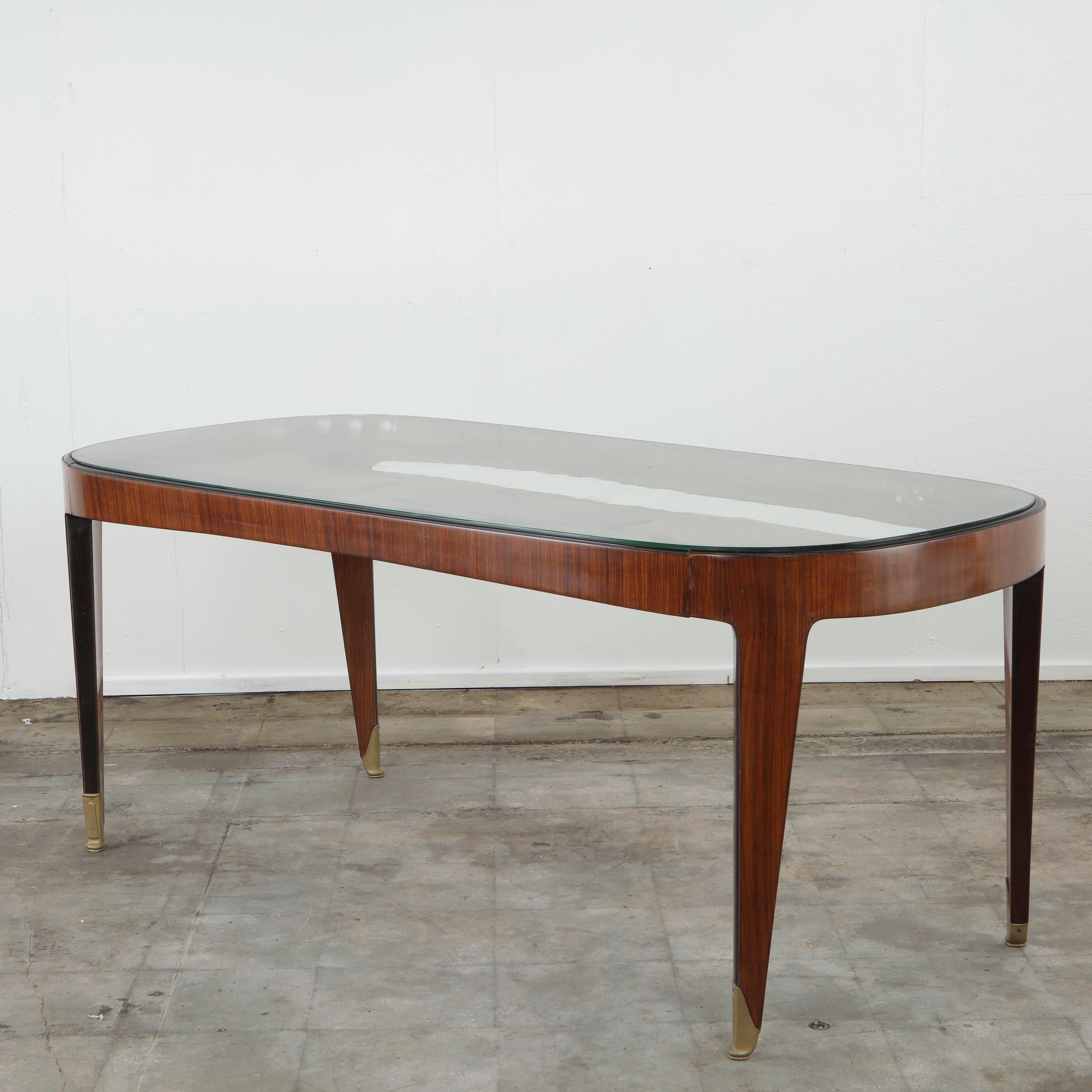 Italiano Paolo Buffa for Arrighim Italy, Mid-Century Dining Table in Cherrywood, 1940s in vendita