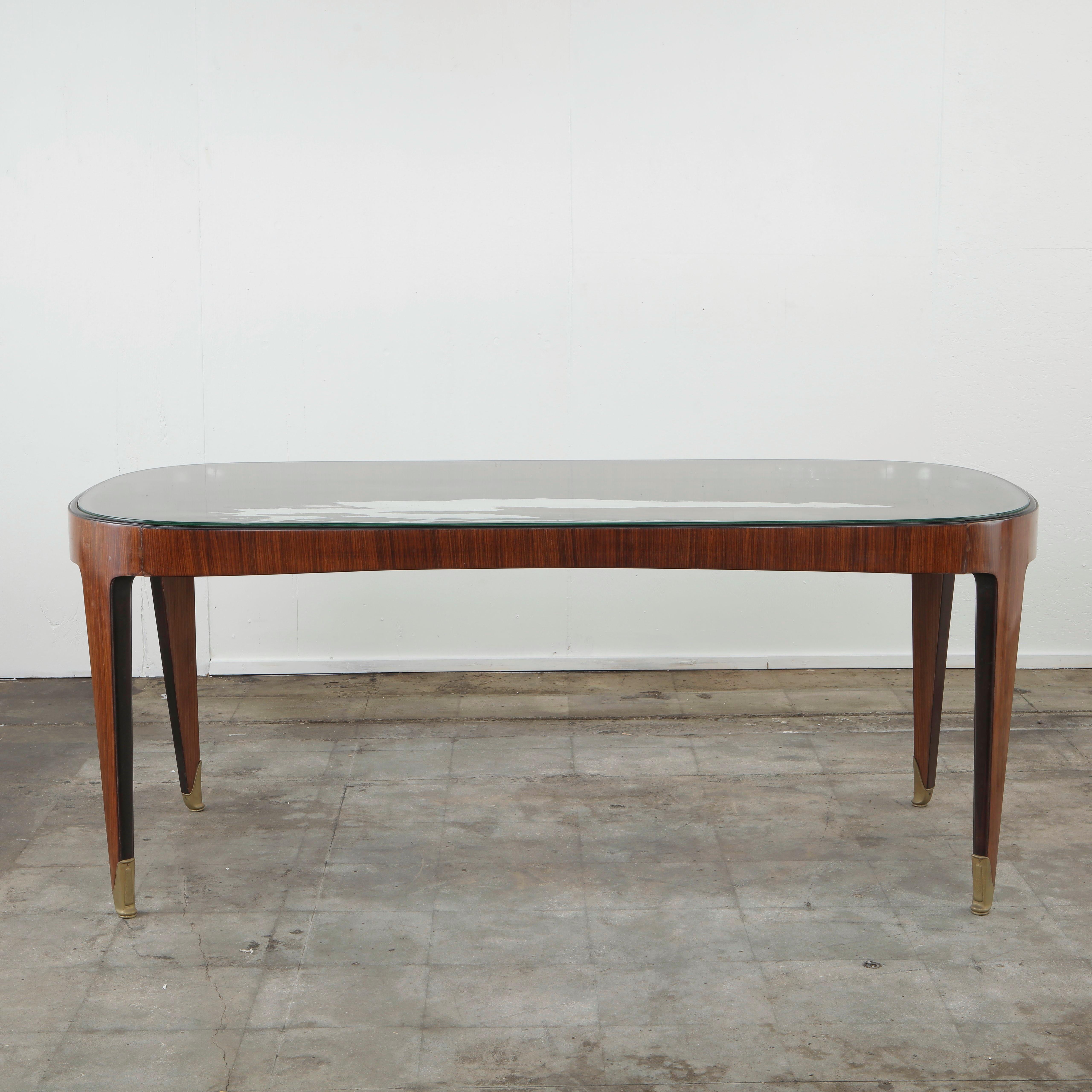 Paolo Buffa for Arrighim Italy, Mid-Century Dining Table in Cherrywood, 1940s In condizioni buone in vendita a Los Angeles, CA