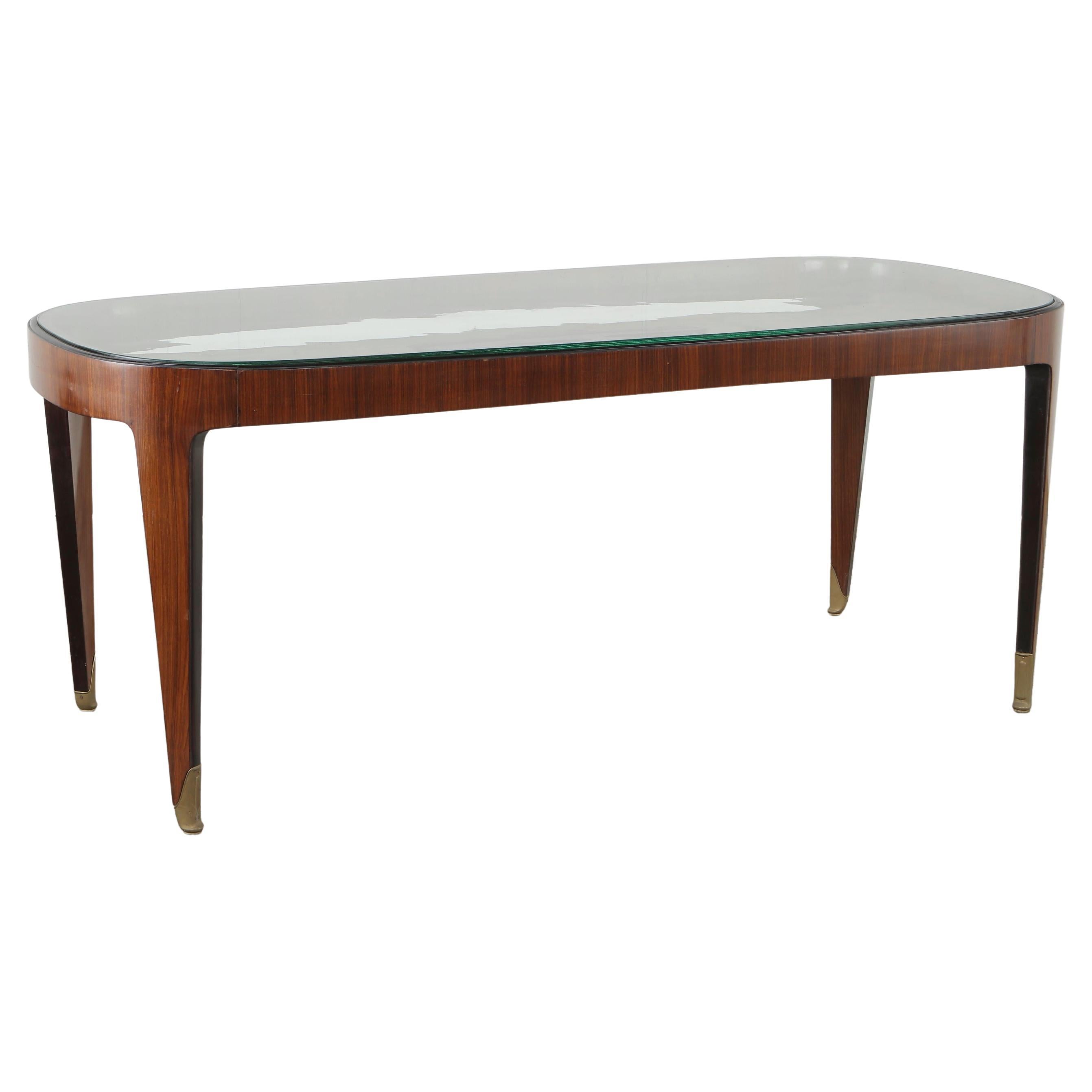 Paolo Buffa for Arrighim Italy, Mid-Century Dining Table in Cherrywood, 1940s