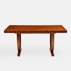 Paolo Buffa pour Serafino Arrighi Rare table rectangulaire en cerisier et noyer, années 1940