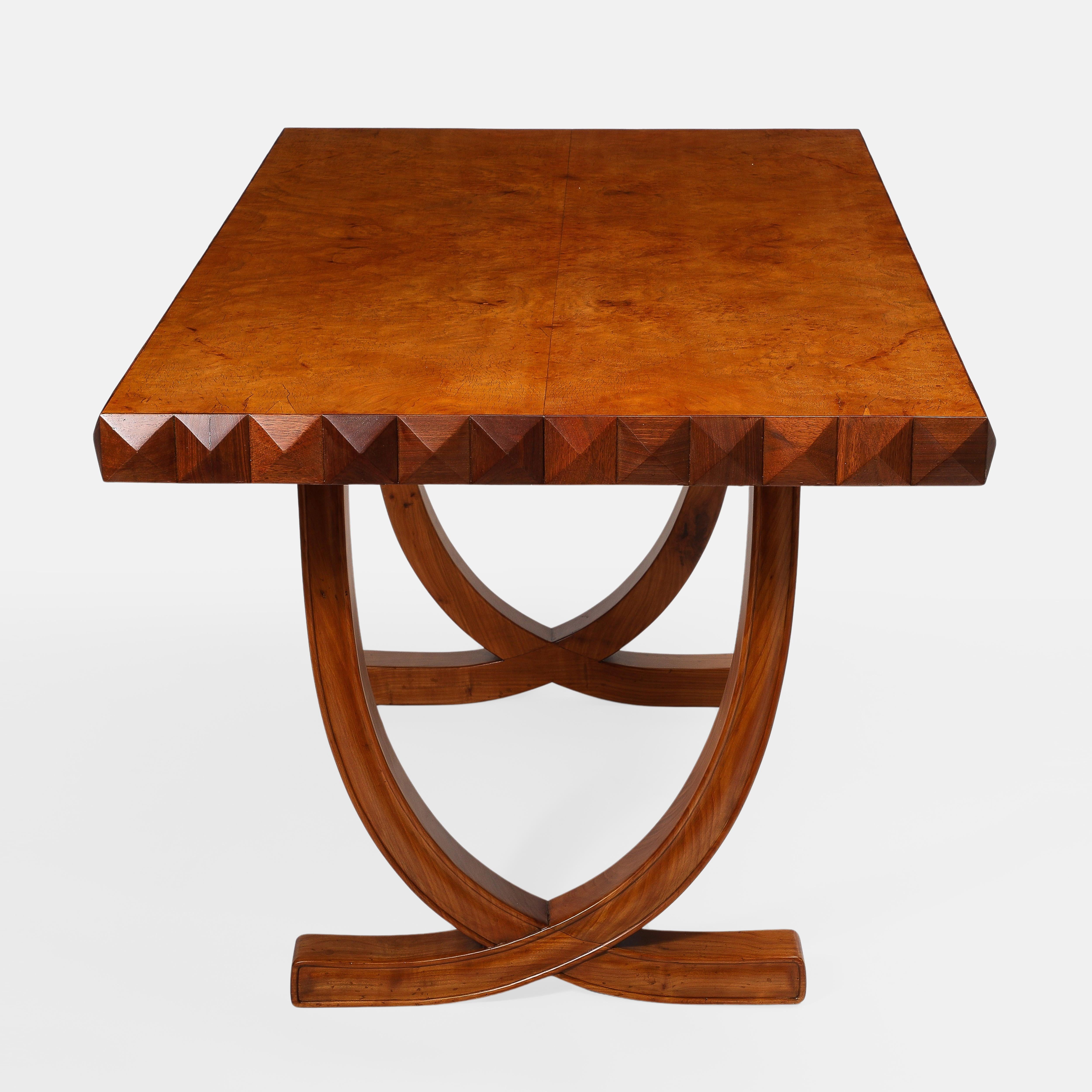 Mid-Century Modern Paolo Buffa for Serafino Arrighi Rare Cherry and Walnut Rectangular Table, 1940s For Sale