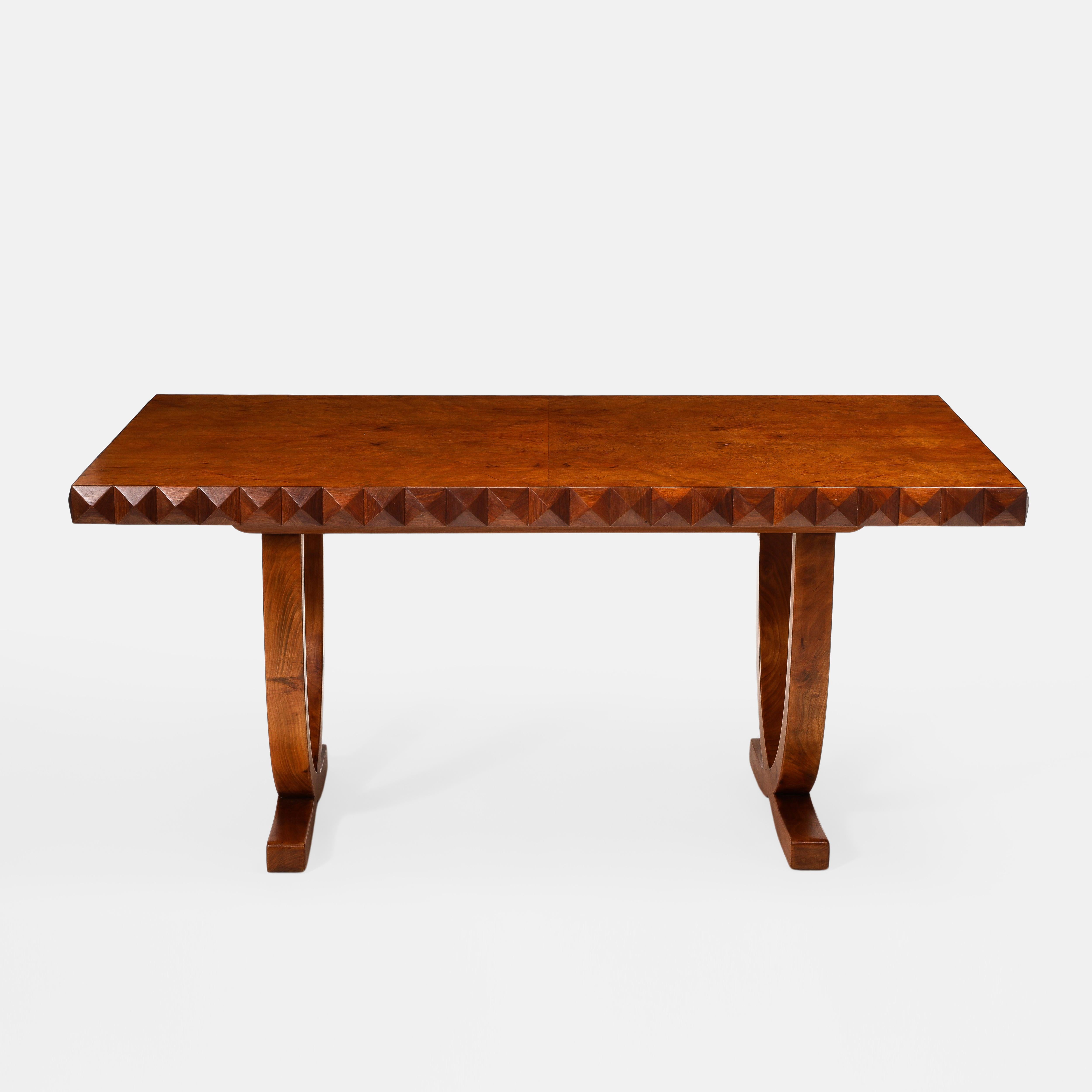 Italian Paolo Buffa for Serafino Arrighi Rare Cherry and Walnut Rectangular Table, 1940s For Sale