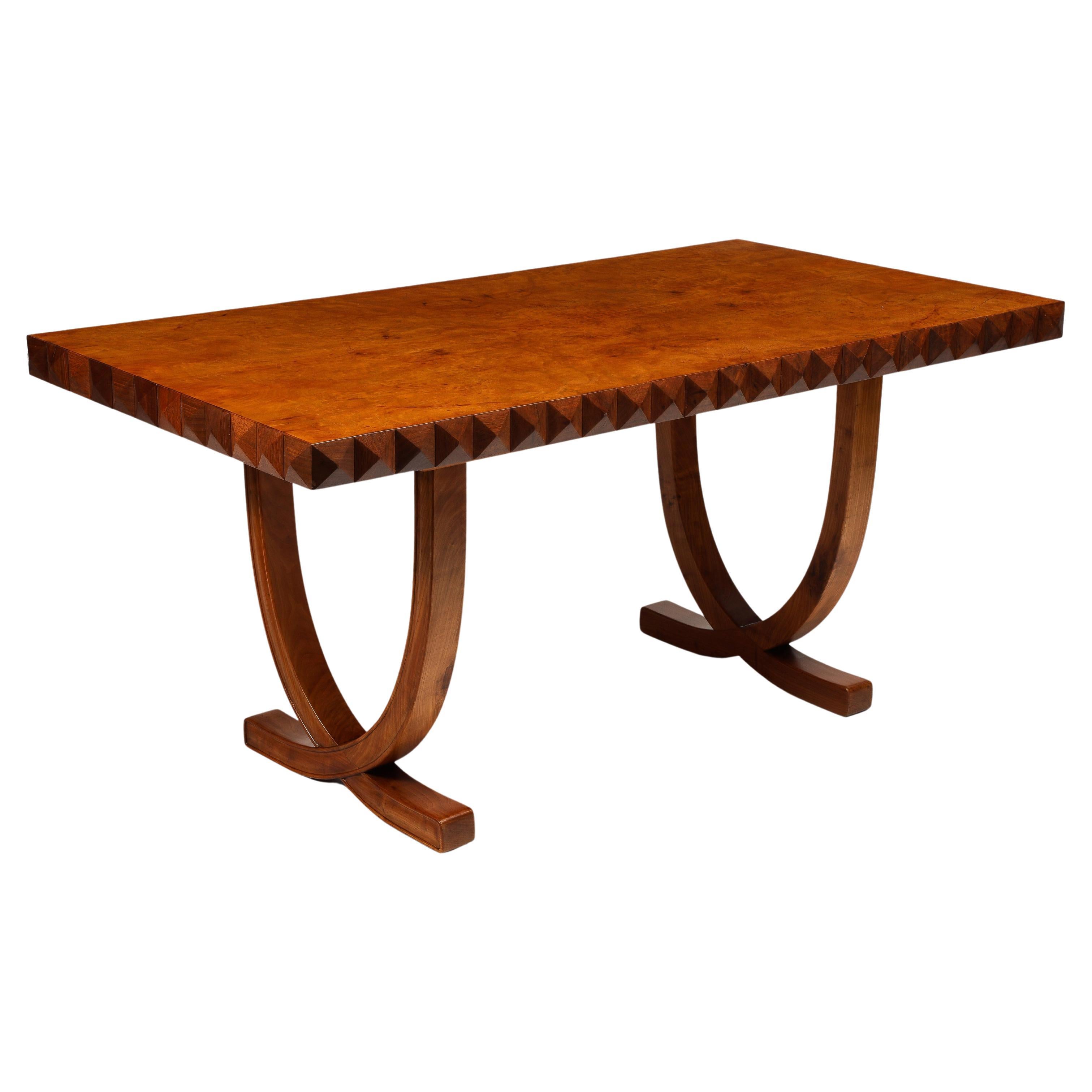 Paolo Buffa for Serafino Arrighi Rare Cherry and Walnut Rectangular Table, 1940s