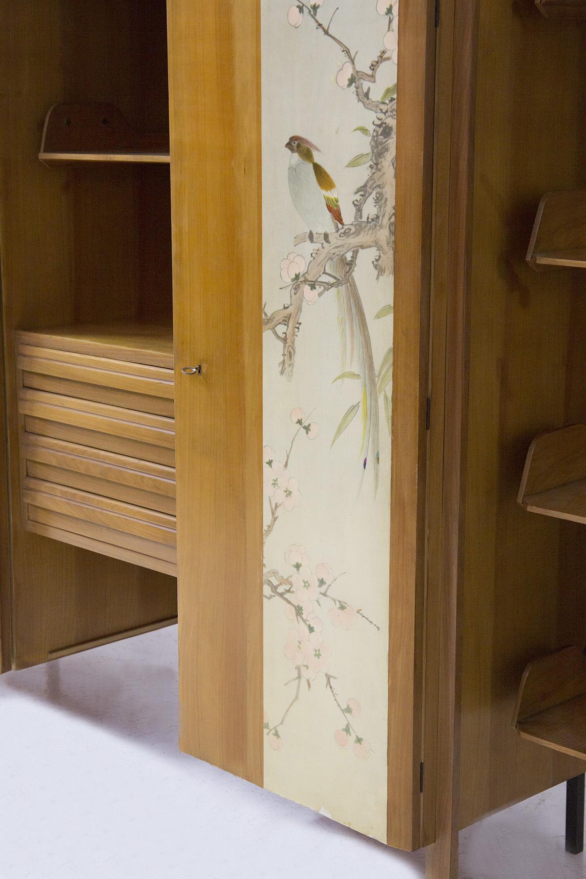 Paolo Buffa Furniture in Wood with Decorated Panels for Reguitti In Good Condition For Sale In Milano, IT