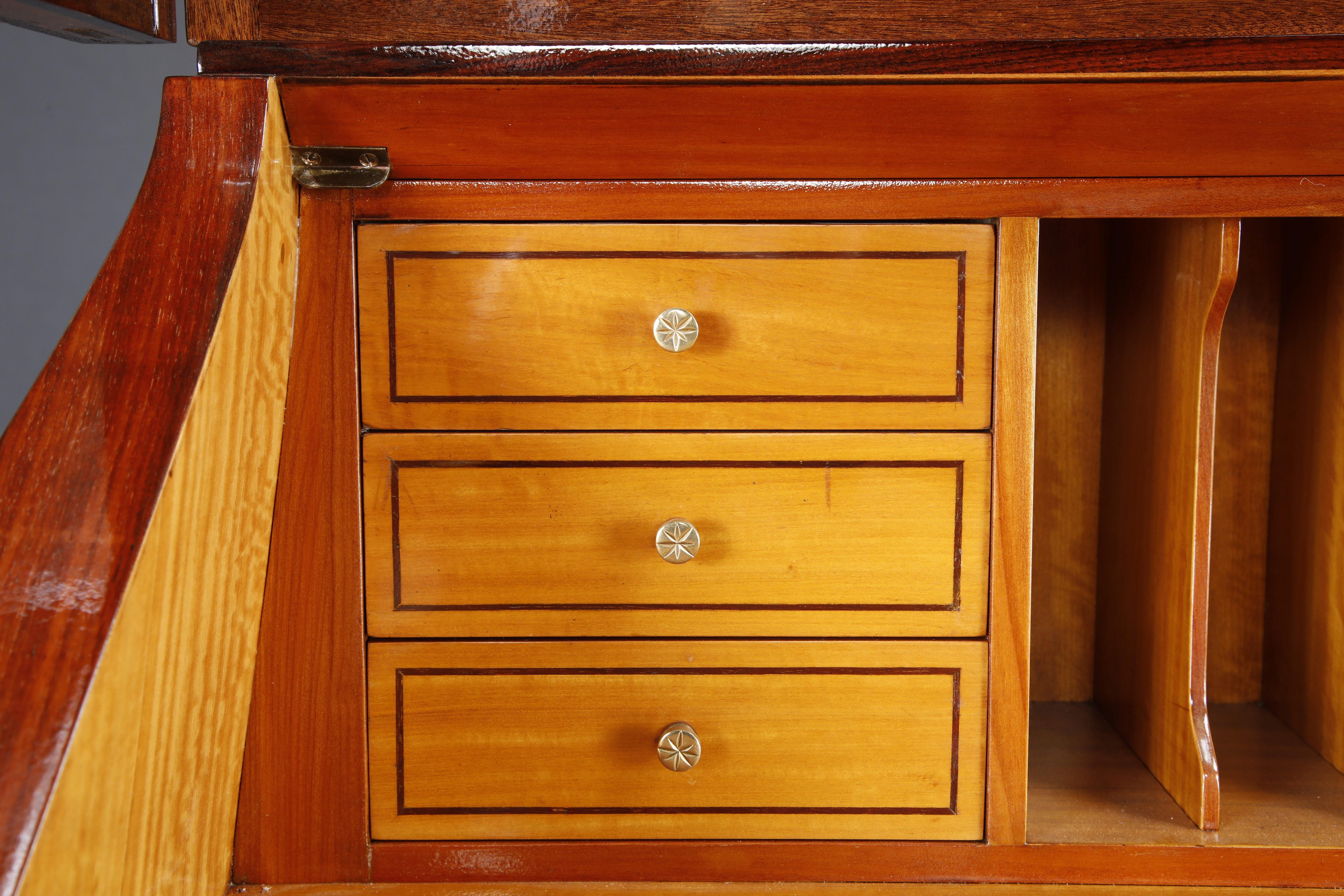 Paolo Buffa & Giovanni Gariboldi, Sekretär-Schrank mit Intarsien aus Messing, um 1950, restauriert im Angebot 4