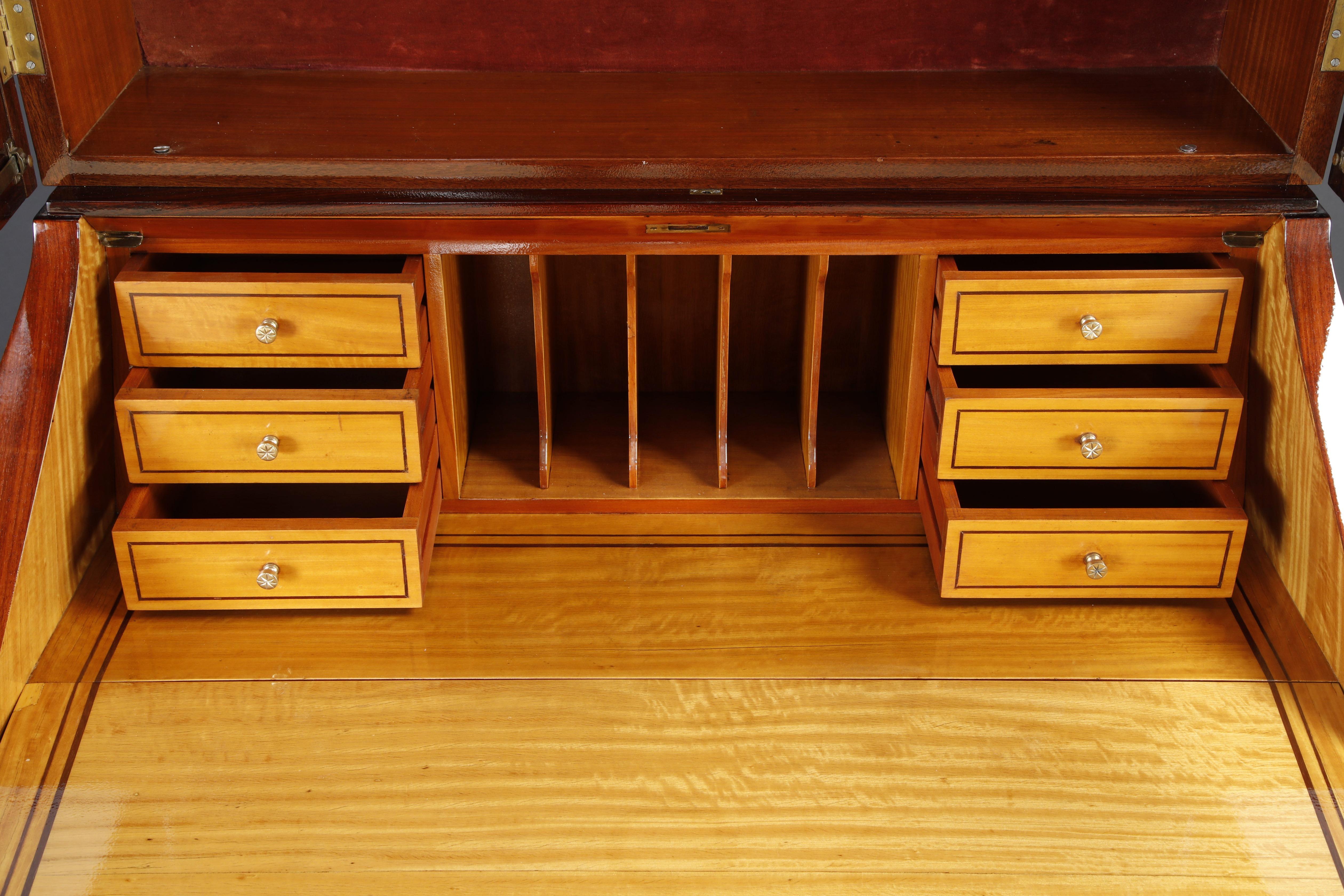 Paolo Buffa & Giovanni Gariboldi, Sekretär-Schrank mit Intarsien aus Messing, um 1950, restauriert im Angebot 5