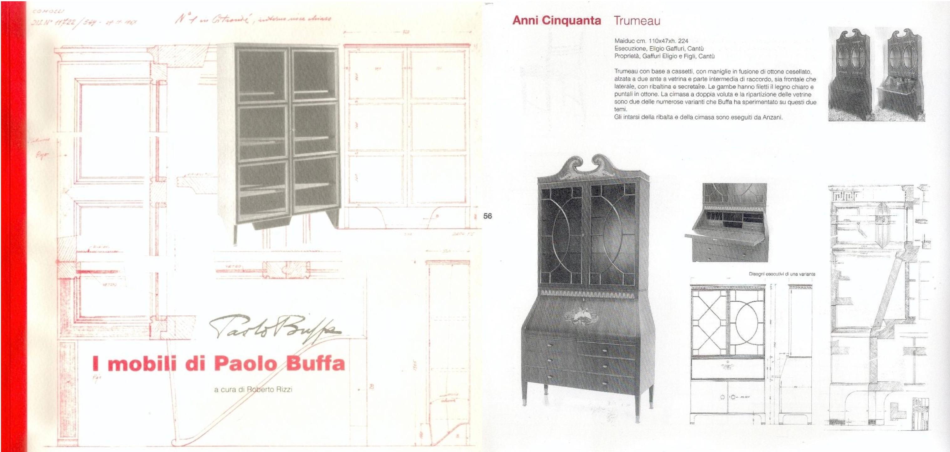 Paolo Buffa & Giovanni Gariboldi, Sekretär-Schrank mit Intarsien aus Messing, um 1950, restauriert im Angebot 12