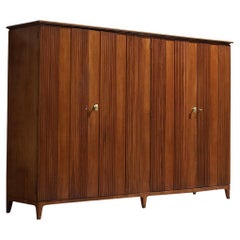 Paolo Buffa Highboard in Walnut and Brass