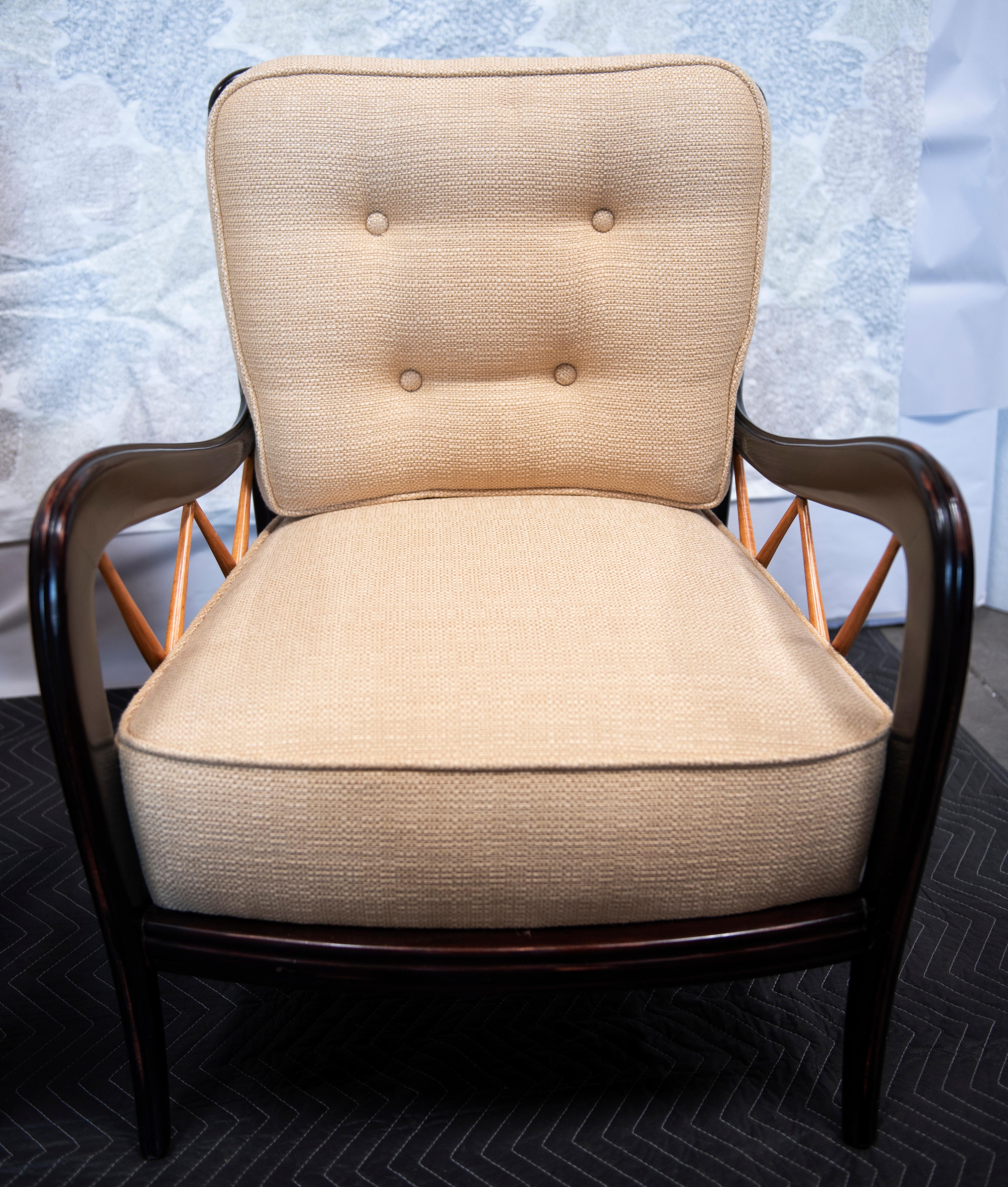 PAOLO BUFFA - ITALIAN  Ebonized Ash ITALIAN FAUTEUILS  7